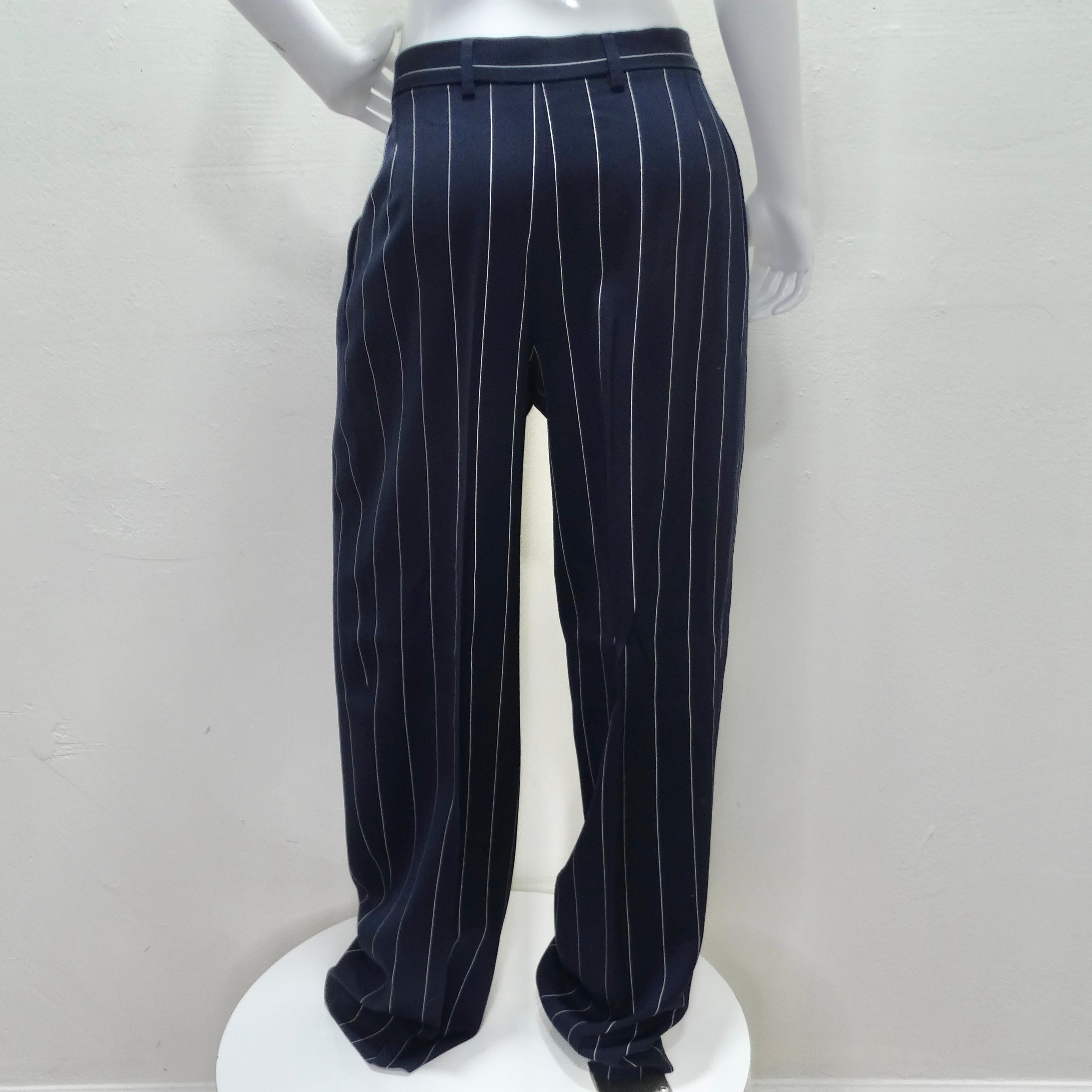 Christian Dior 1990s Navy Pinstripe Suit For Sale 2