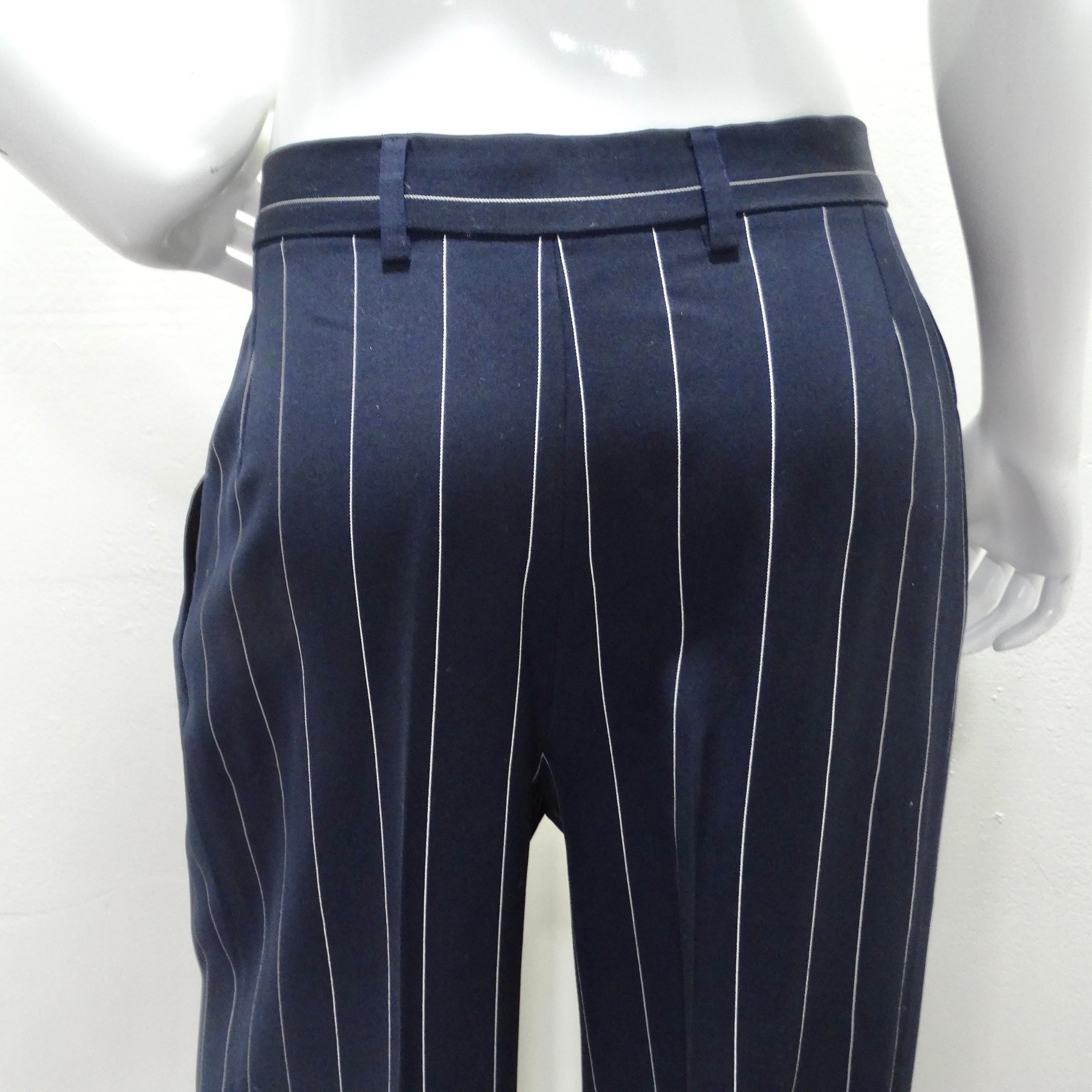 Christian Dior 1990s Navy Pinstripe Suit For Sale 3