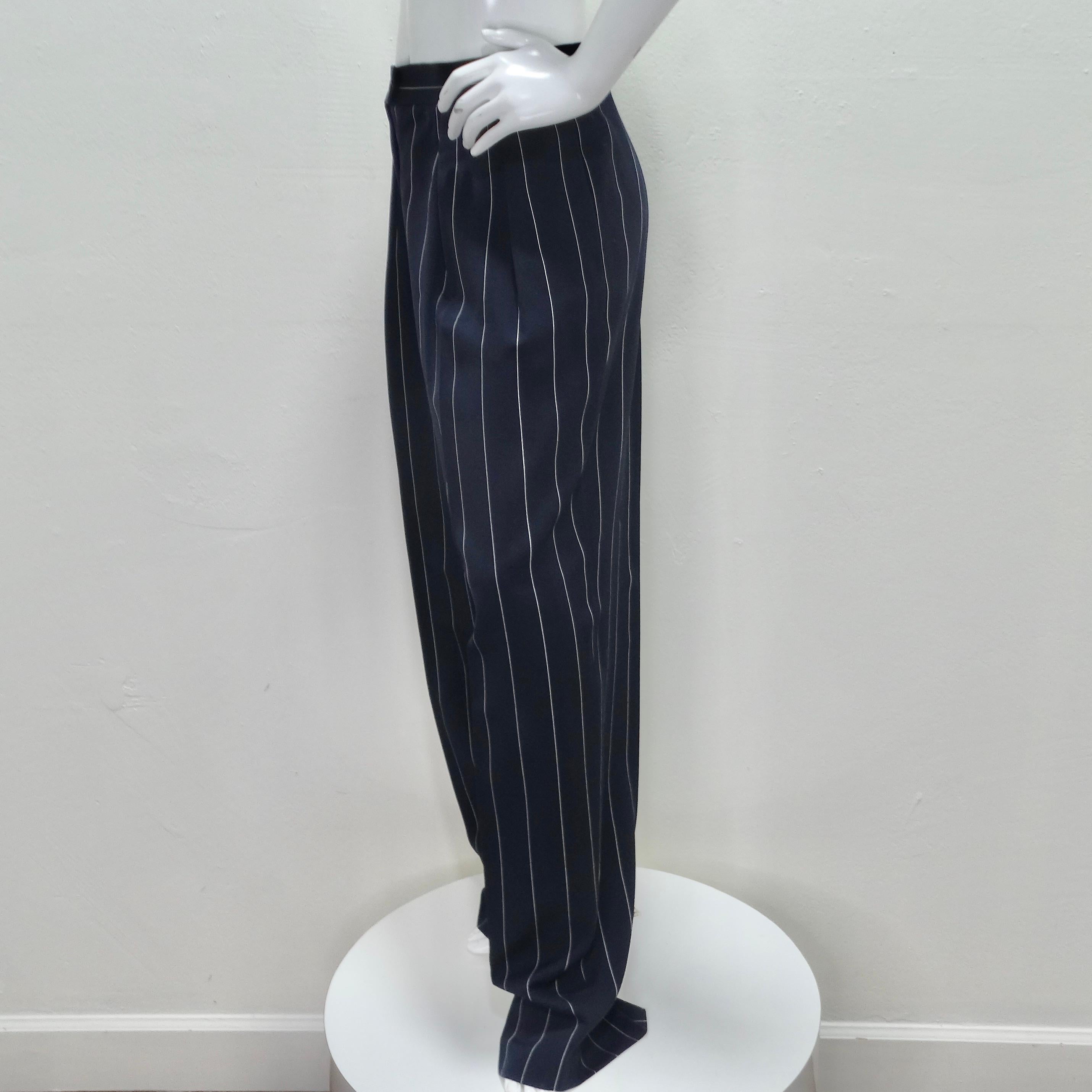 Christian Dior 1990s Navy Pinstripe Suit For Sale 4