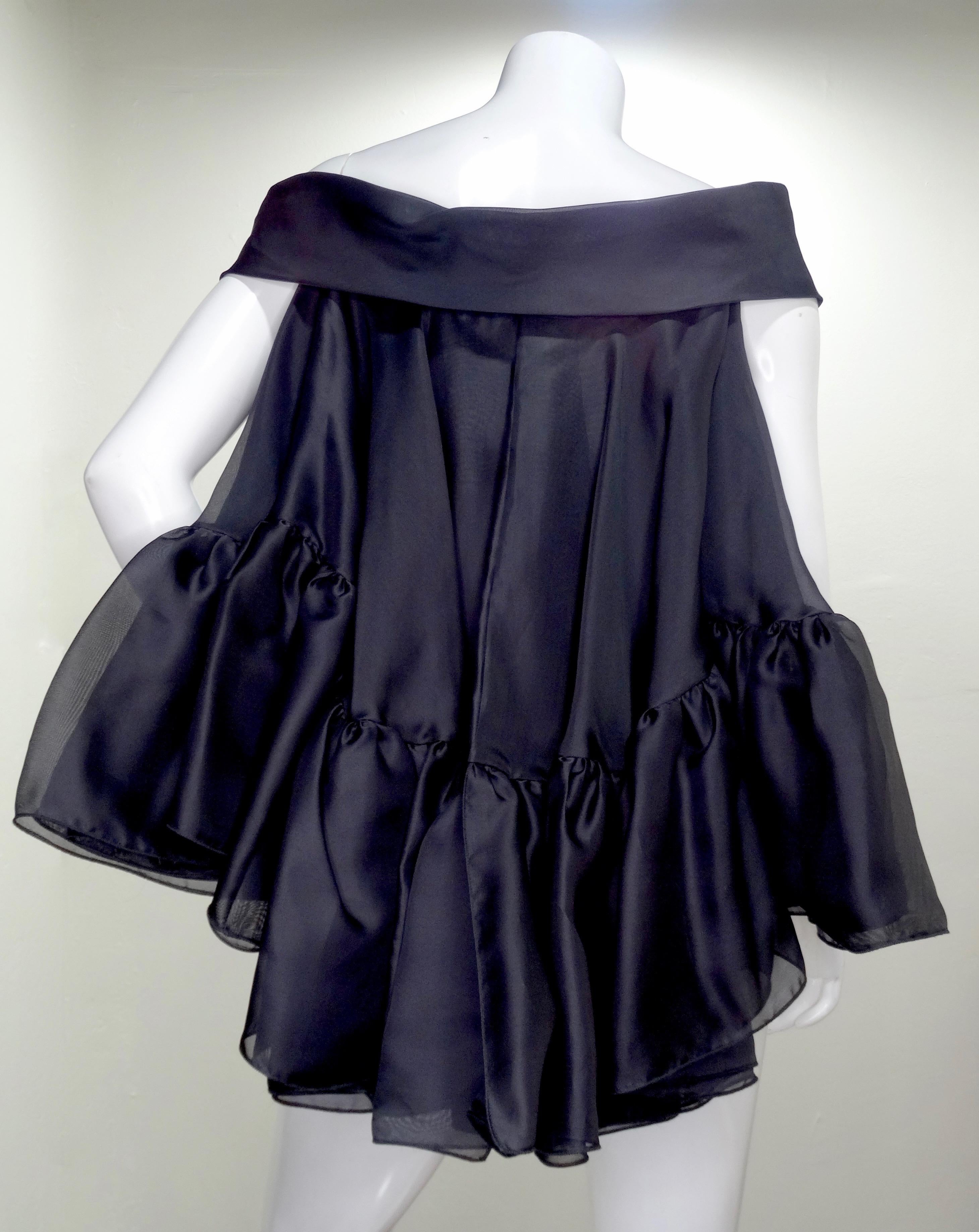 Christian Dior 1990s Peplum Silk Blouse designed by Gianfranco Ferré  1
