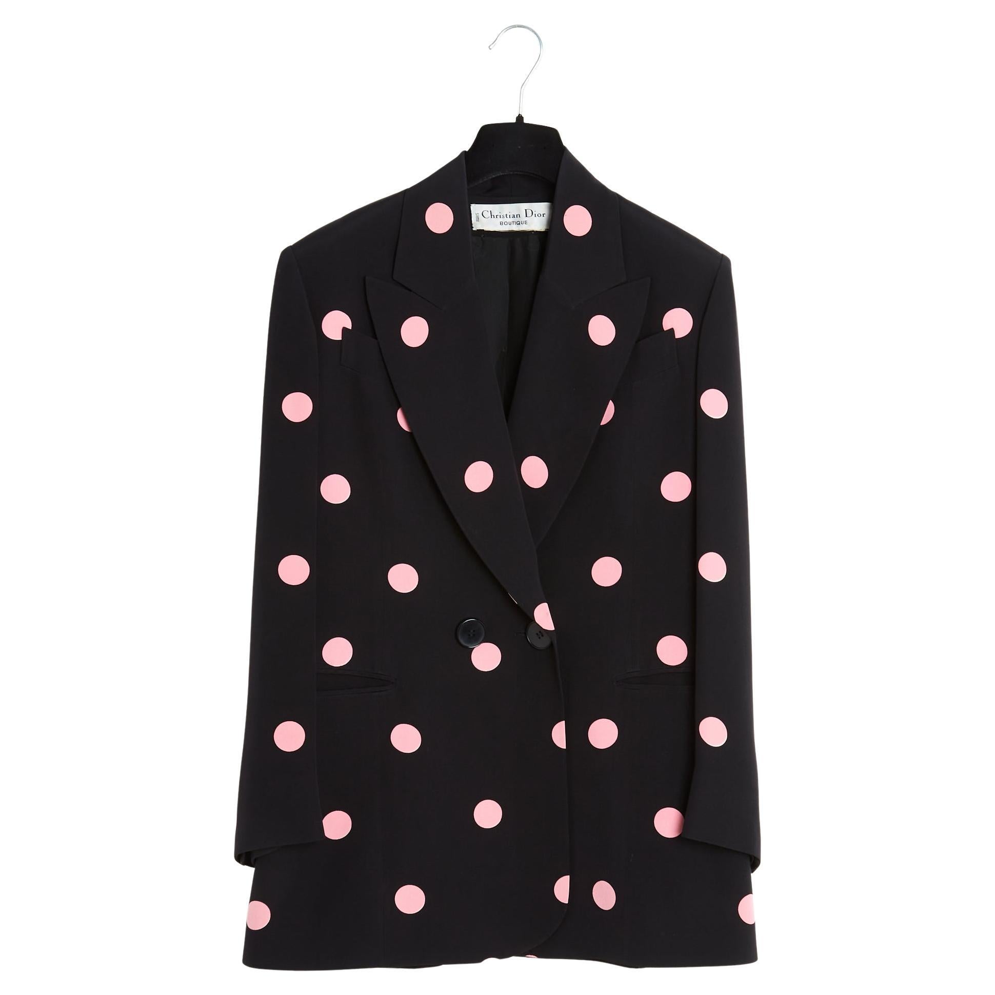 Christian Dior 1990s Veste Soie FR38 Black Silk Couture Blazer Jacket UK10 US8