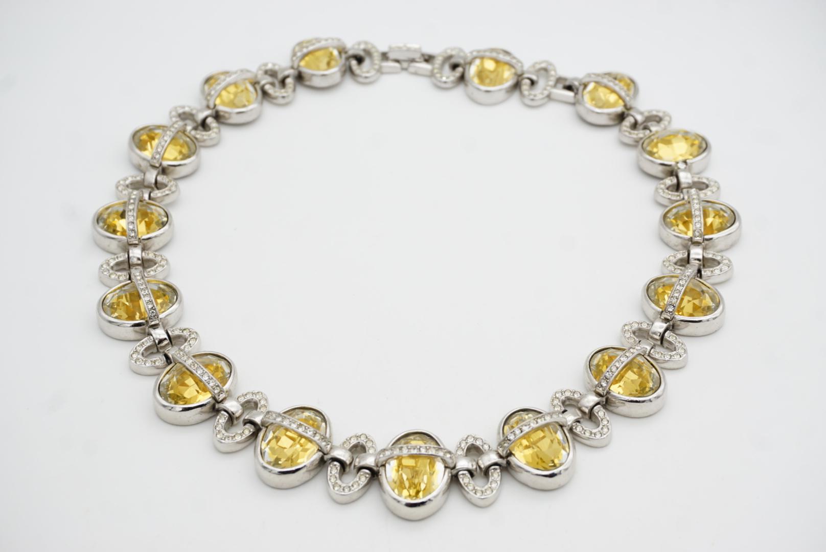 CHRISTIAN DIOR 1996 Collana a girocollo in argento con cristalli citrini intrecciati in vendita 5