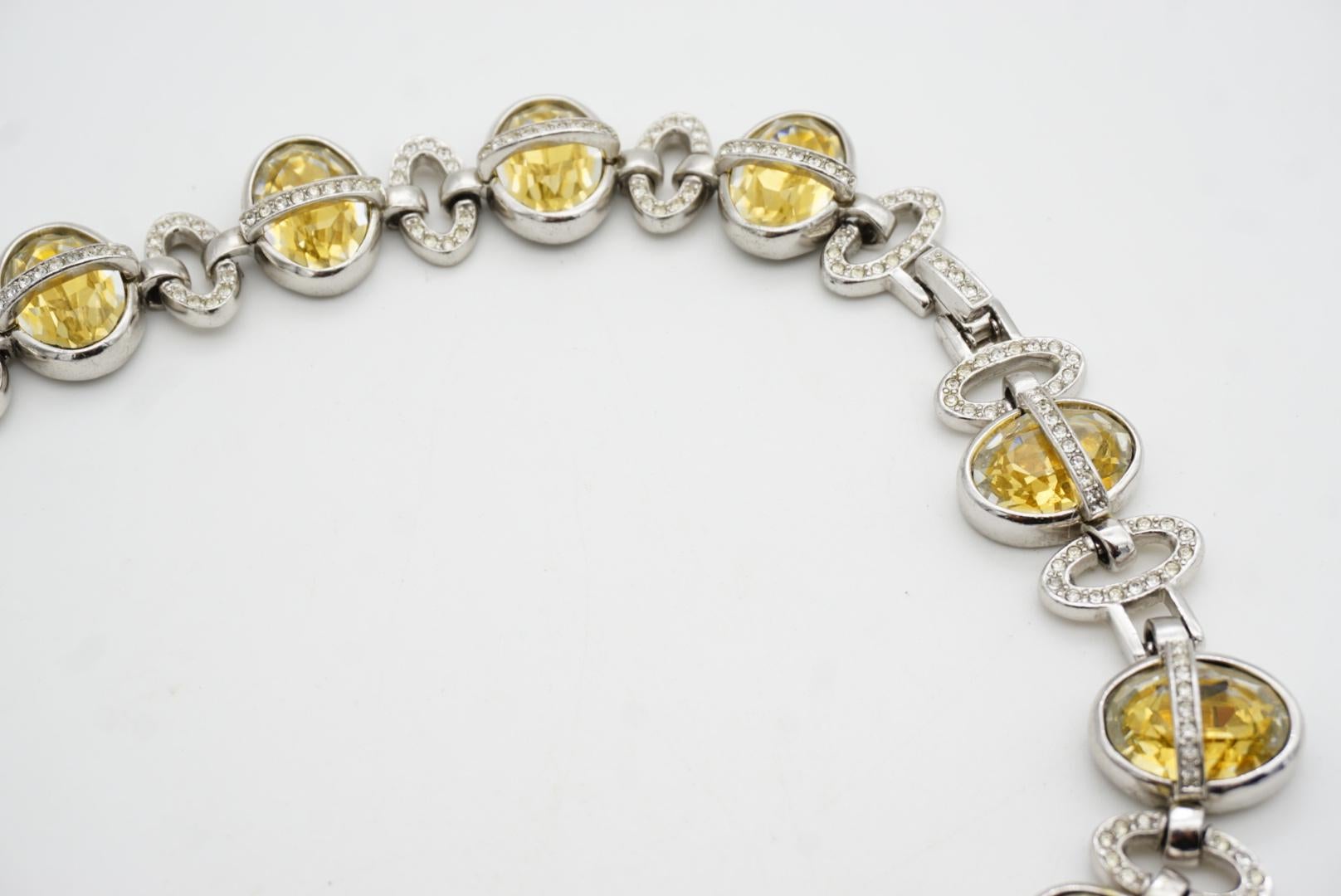 CHRISTIAN DIOR 1996 Collana a girocollo in argento con cristalli citrini intrecciati in vendita 6