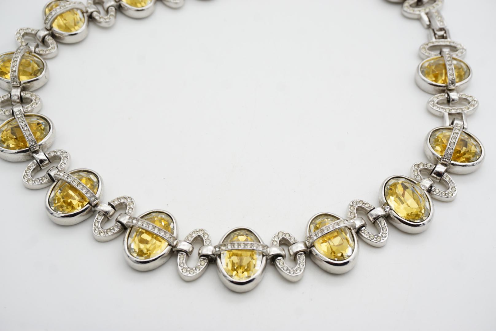 CHRISTIAN DIOR 1996 Collana a girocollo in argento con cristalli citrini intrecciati in vendita 7