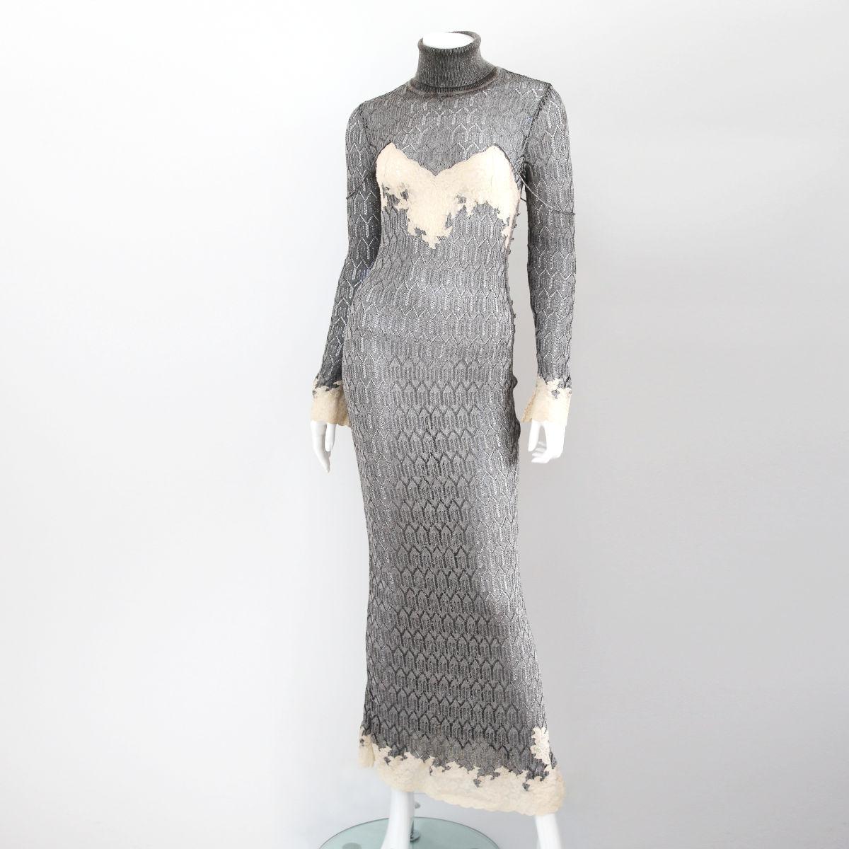 CHRISTIAN DIOR 1998 Sheer Silver Gown / Dress by John Galliano 3