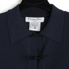Christian Dior 1999 Galliano Top FR36 Cheongsam Encaje Azul Marino Chaqueta UK8 US6