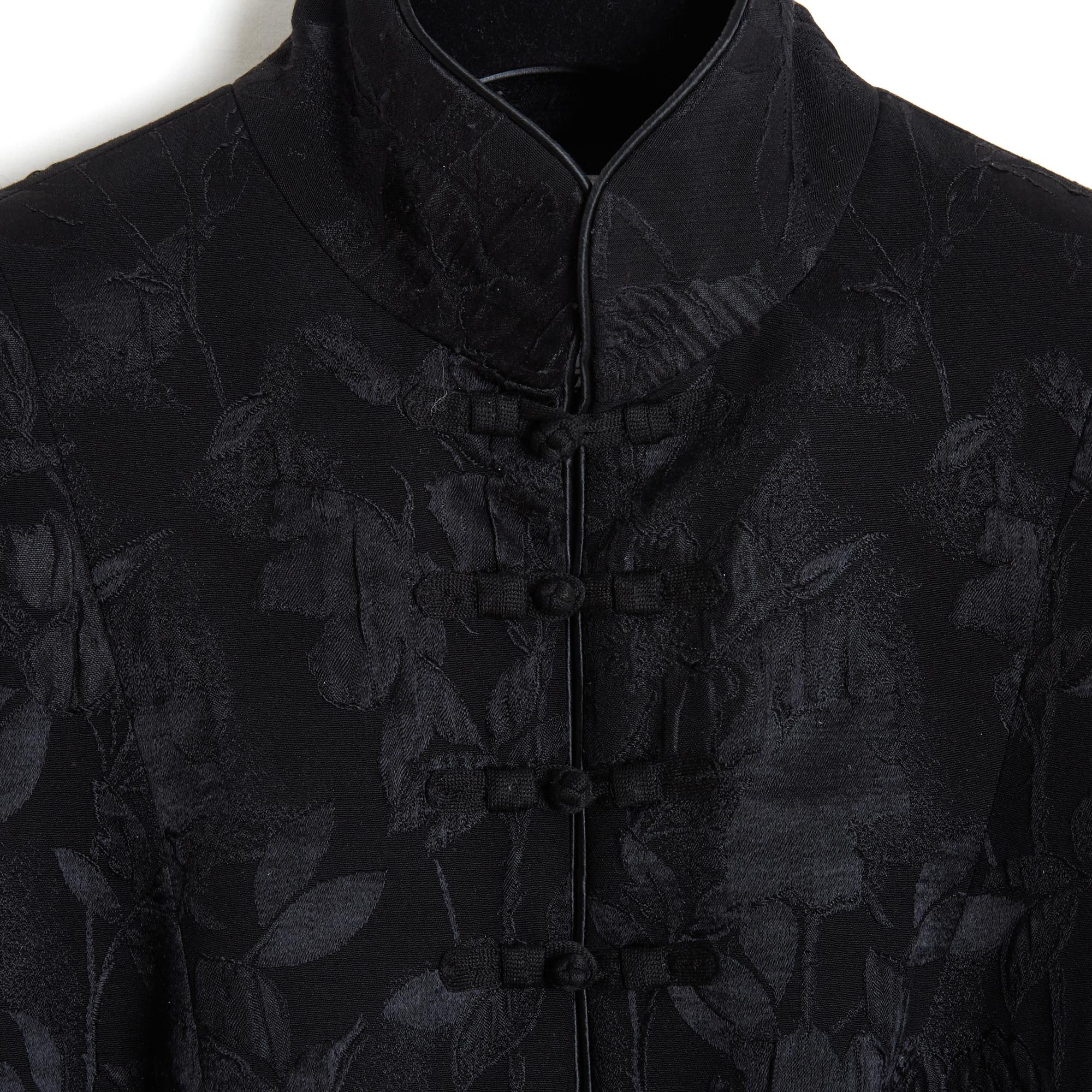 Women's Christian Dior 1999 John Galliano Veste FR38 Black Silk Damask Bar Jacket UK10 U