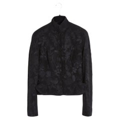 Christian Dior 1999 John Galliano Veste FR38 Black Silk Damask Bar Jacket UK10 U