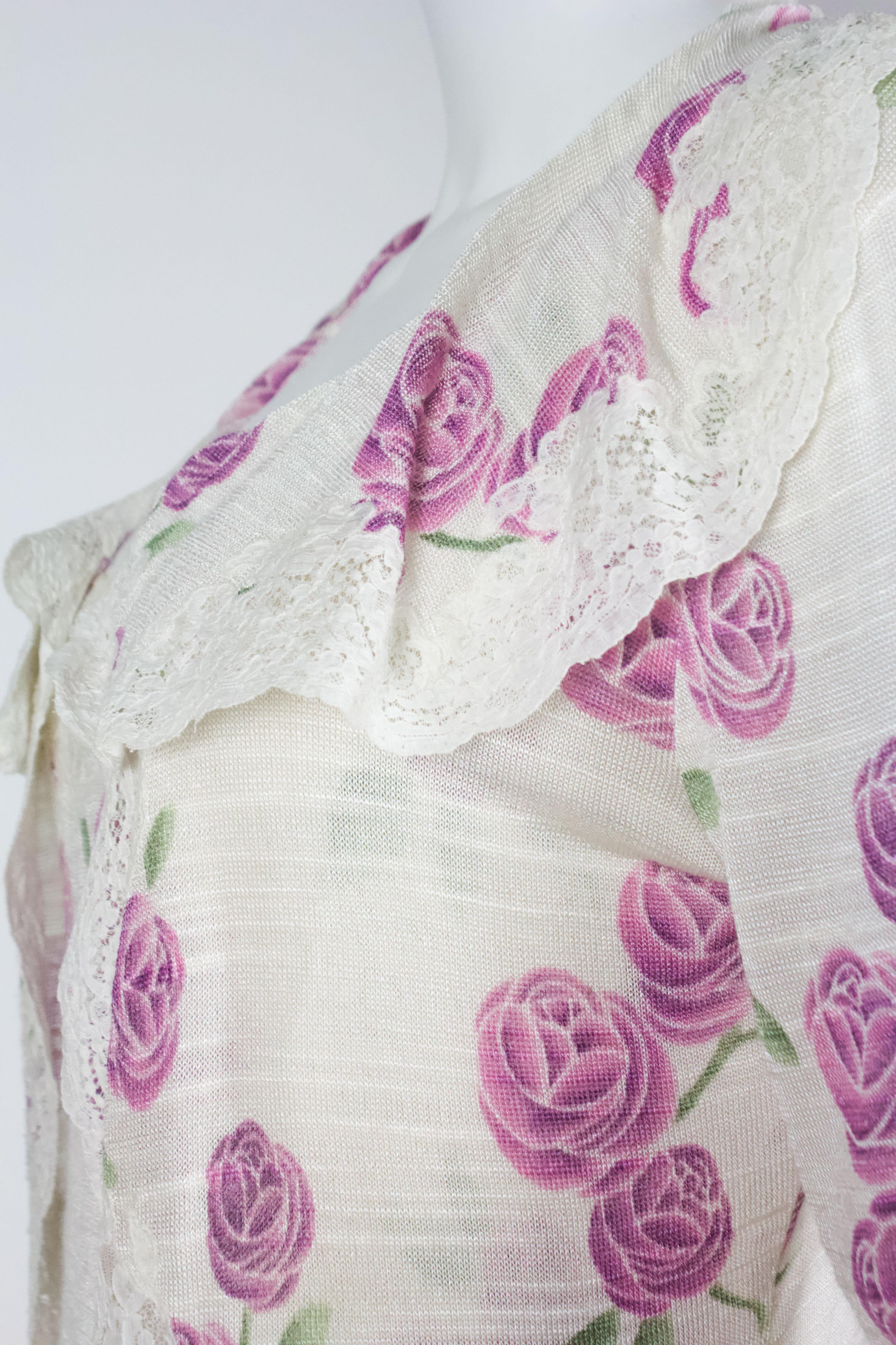 Christian Dior 1999 Rose Print Dress Set 5