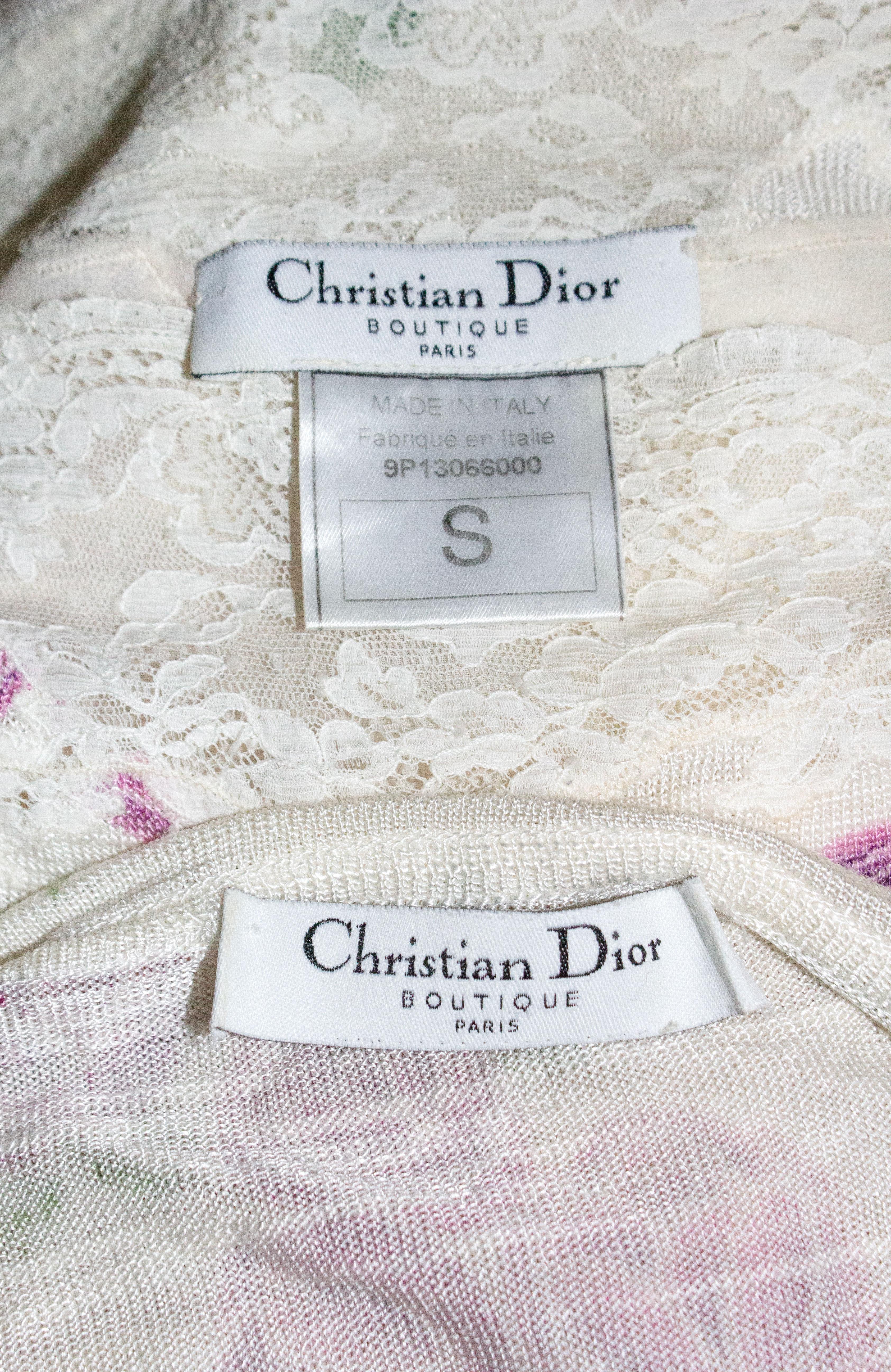 Christian Dior by John Galliano Spring/Summer 1999 rose printed dress and cardigan set. Features a pink floral rose print with lace trims.

Condition
Very good. One of the straps on the dress has been reinforced.

Marked Size
S (Small)

Approximate