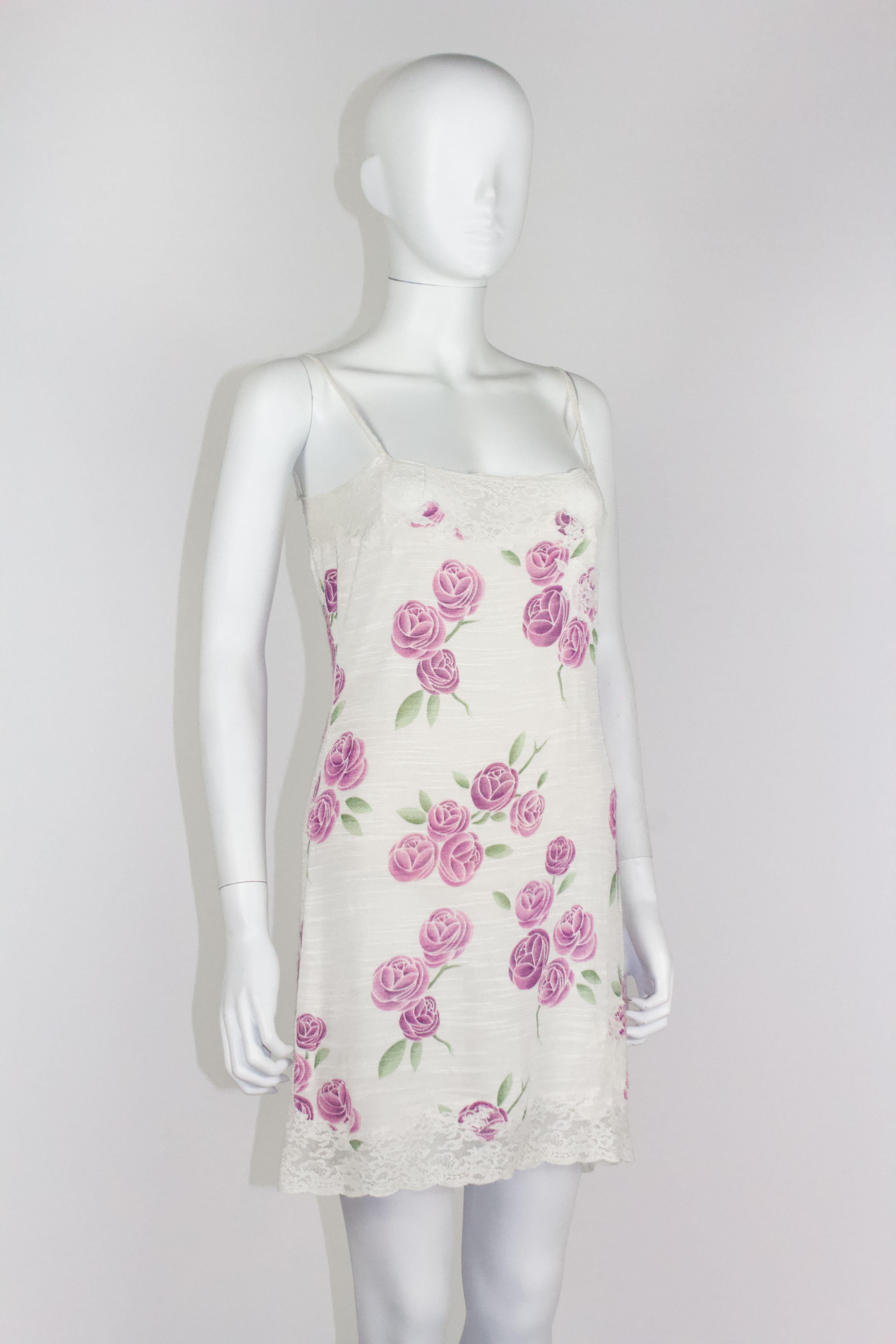 Christian Dior 1999 Rose Print Dress Set In Good Condition In Norwich, GB
