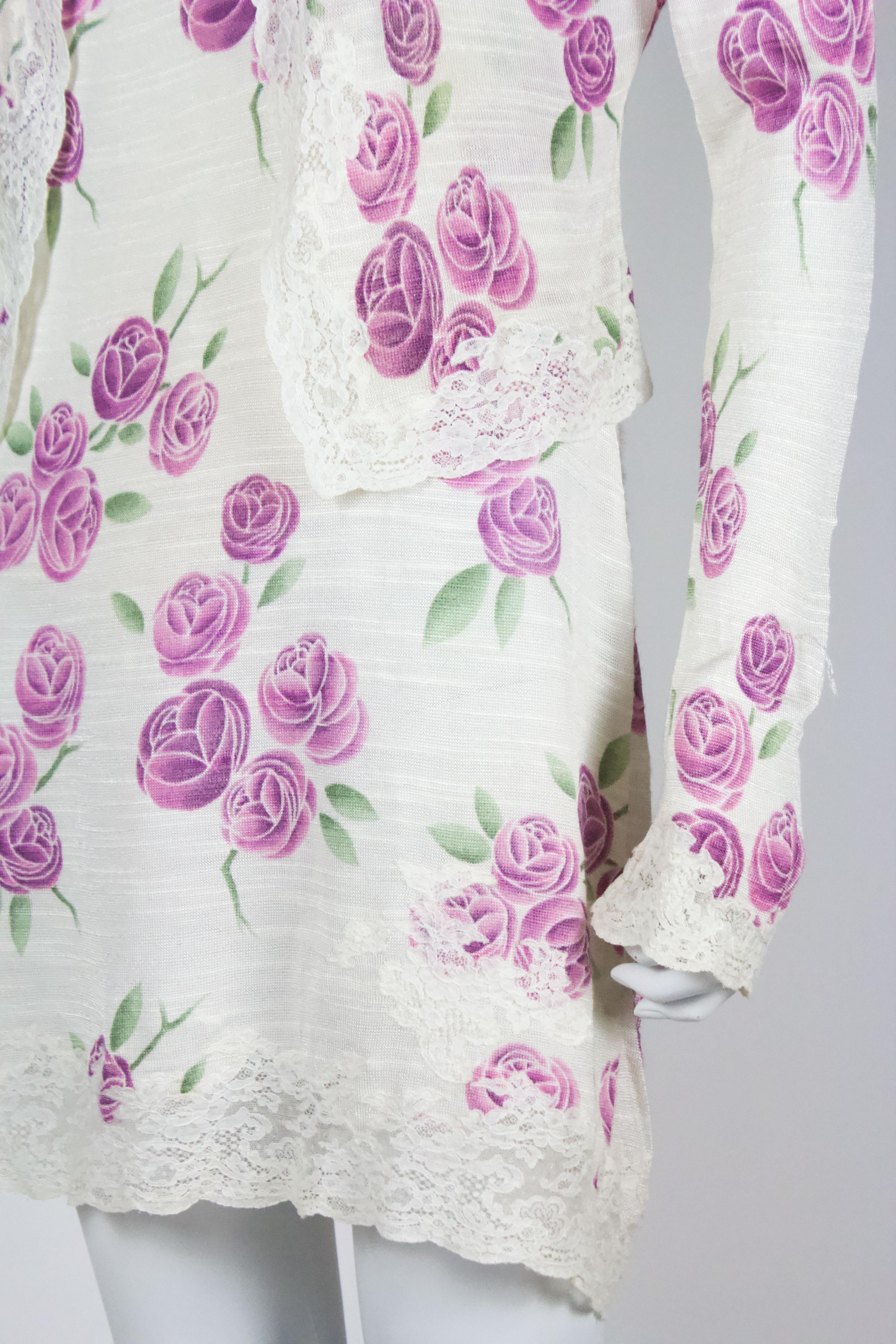 Christian Dior 1999 Rose Print Dress Set 3