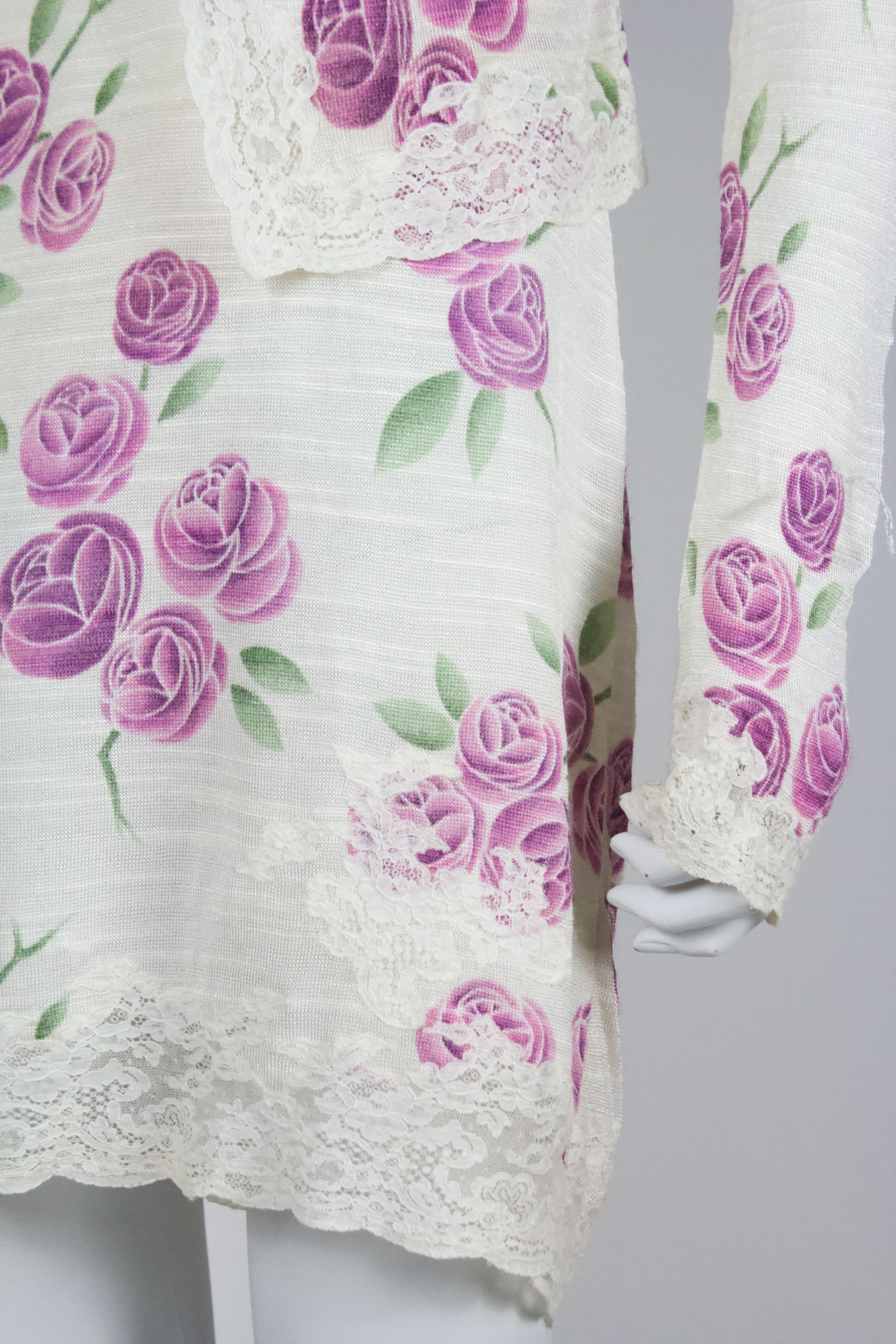 Christian Dior 1999 Rose Print Dress Set 4