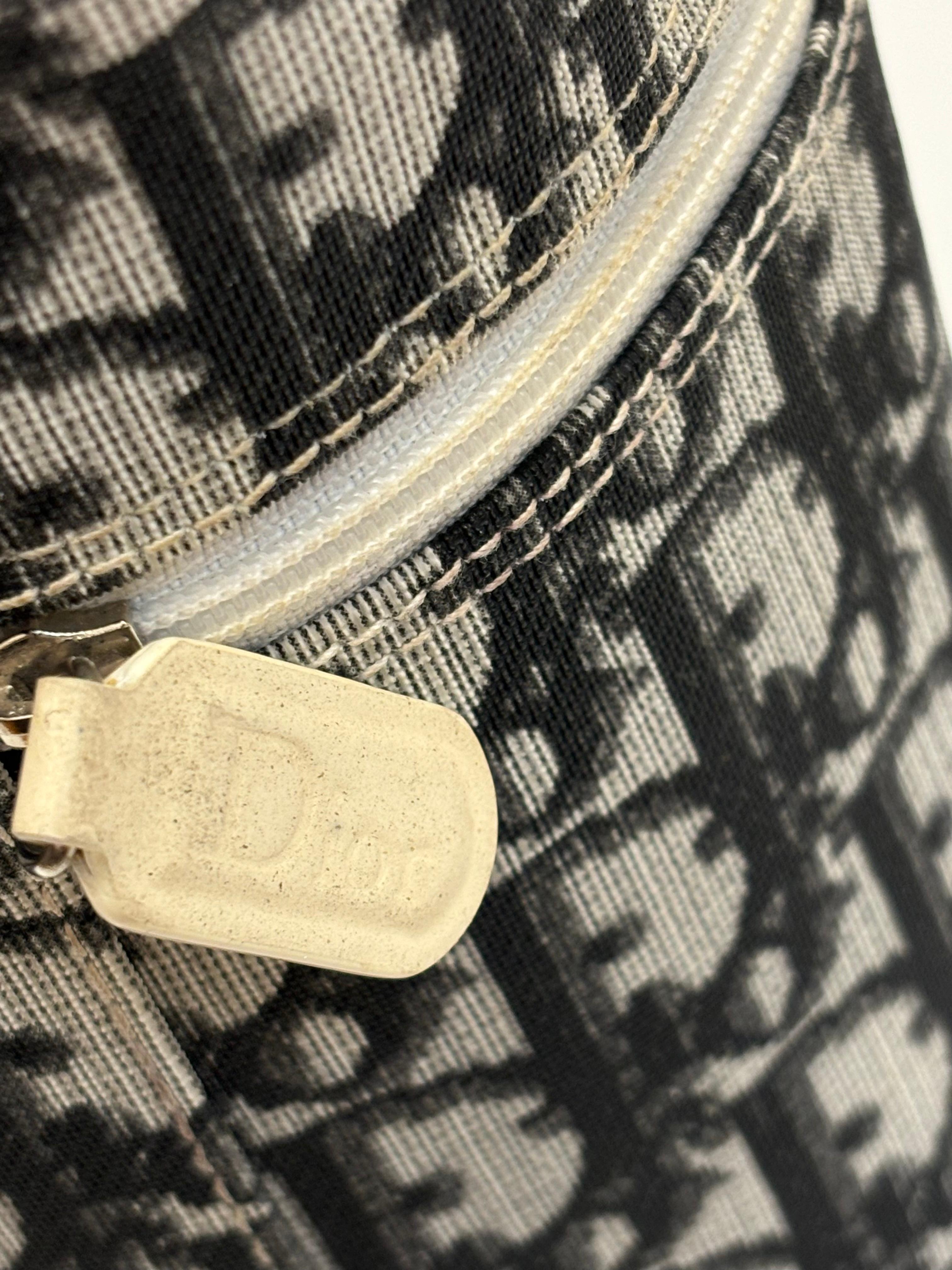 Black Christian Dior 2 Rare Canvas/Leather Small Carrier For Sale