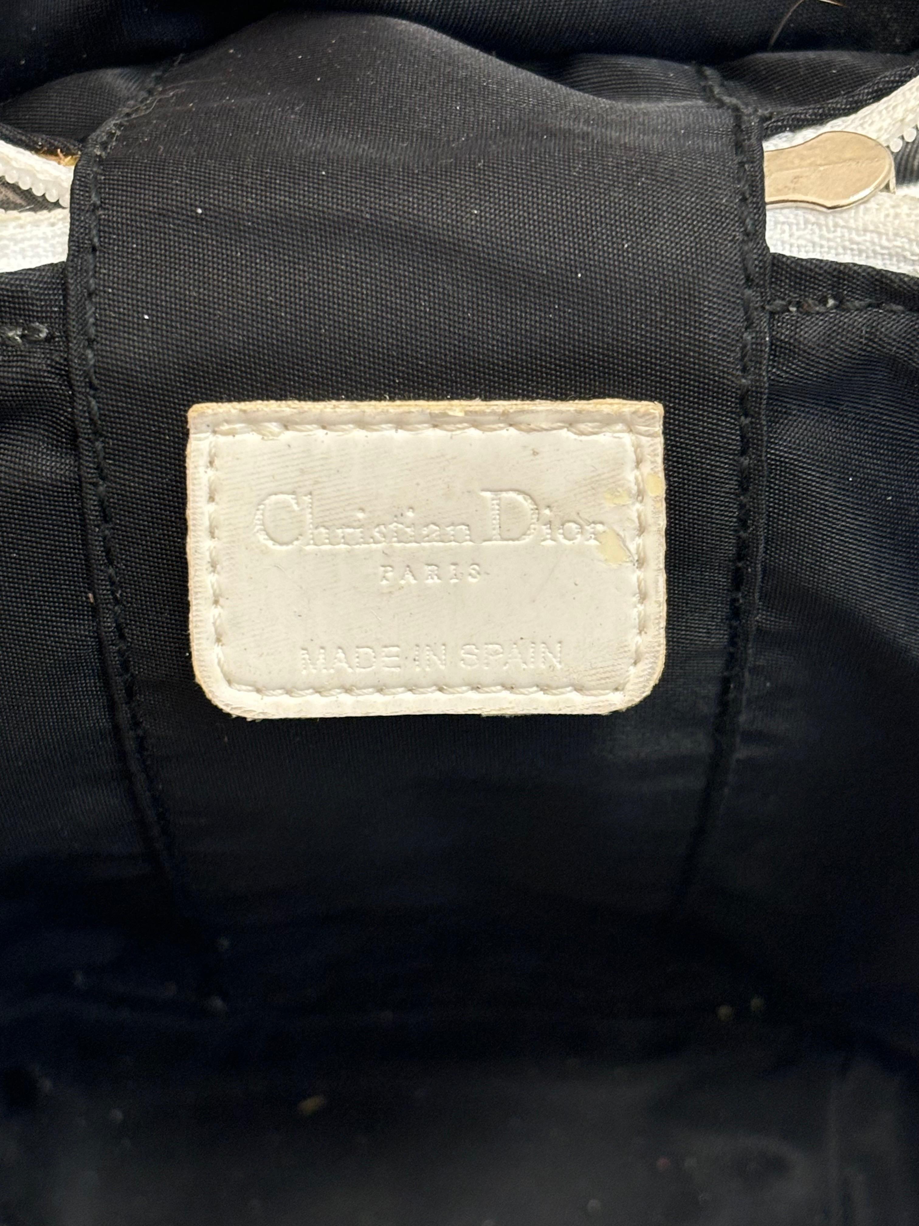 Christian Dior 2 Rare Canvas/Leather Small Carrier For Sale 2
