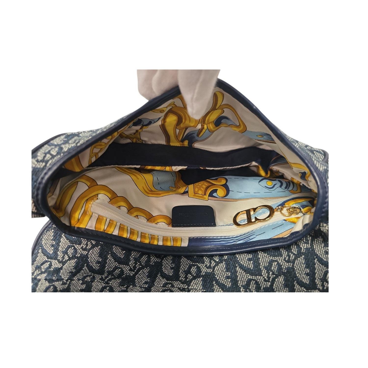 Christian Dior 2000 Borsa da sella blu Diorissimo Jacquard in vendita 1