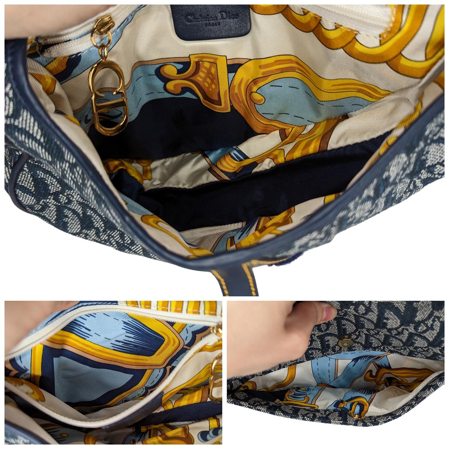 Christian Dior 2000 Borsa da sella blu Diorissimo Jacquard in vendita 2