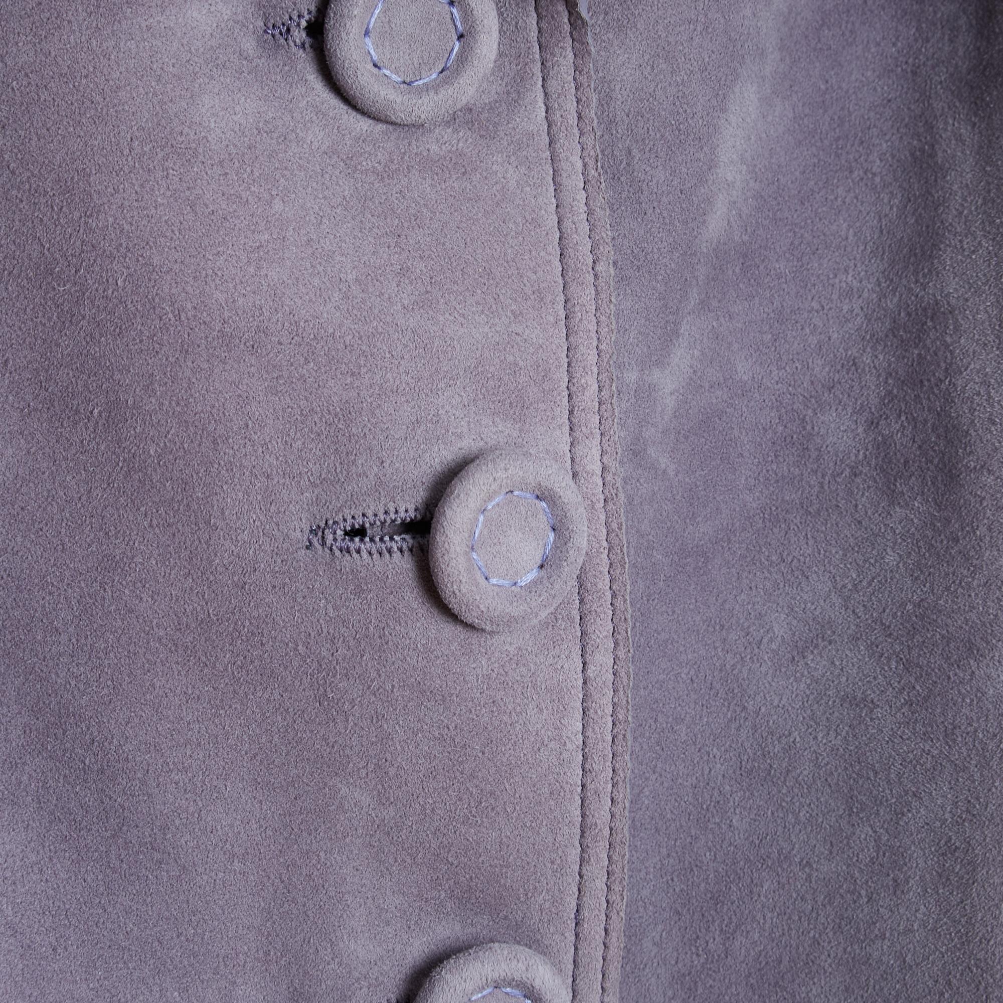 Christian Dior 2000 Weste Parme FR38 John Galliano Fliederfarbene Wildlederjacke UK10 US8 (Grau) im Angebot
