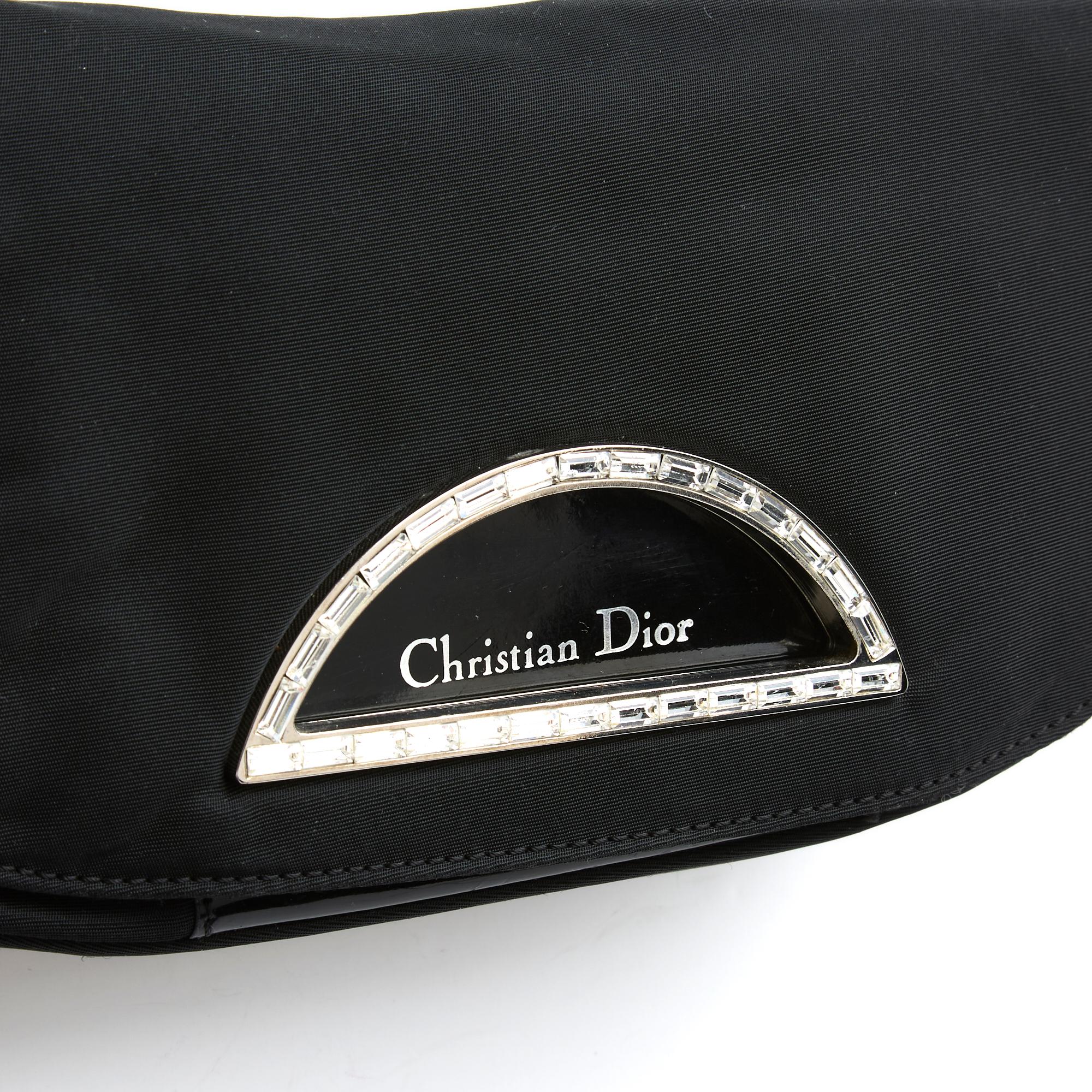 Women's or Men's Christian Dior 2000s John Galliano Malice Mini Sac Black Satin XS Shoulder Bag For Sale