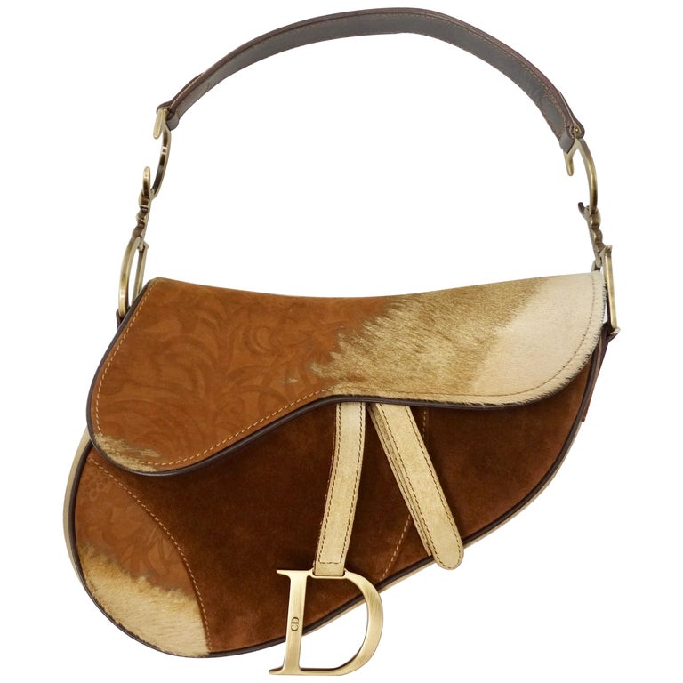 Christian Dior 2000s Pony Hair Saddle Bag