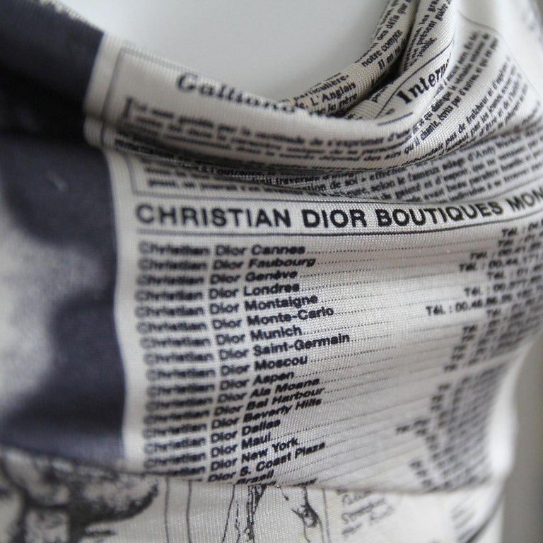CHRISTIAN DIOR 2001 Iconic Newsprint / Newspaper Dress by John Galliano at 1stDibs