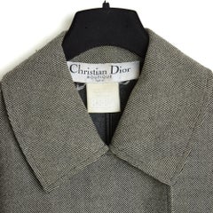 Christian Dior 2001 Veste Caban FR42 Galliano Short Rain Coat Pea Coat UK14 US12