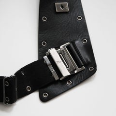 CHRISTIAN DIOR 2002 Black "Admit it! " Leather Belt by John Galliano