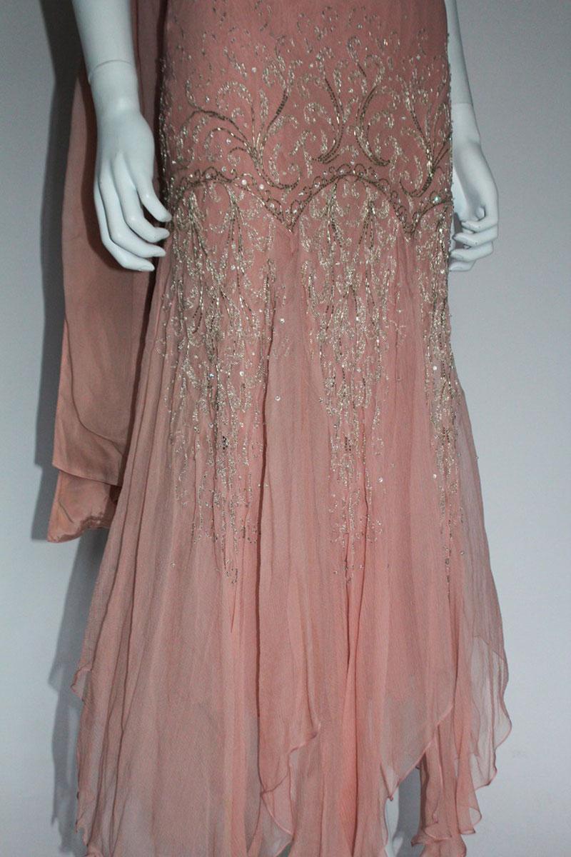 Christian Dior 2002 Vestido Adornado Beige