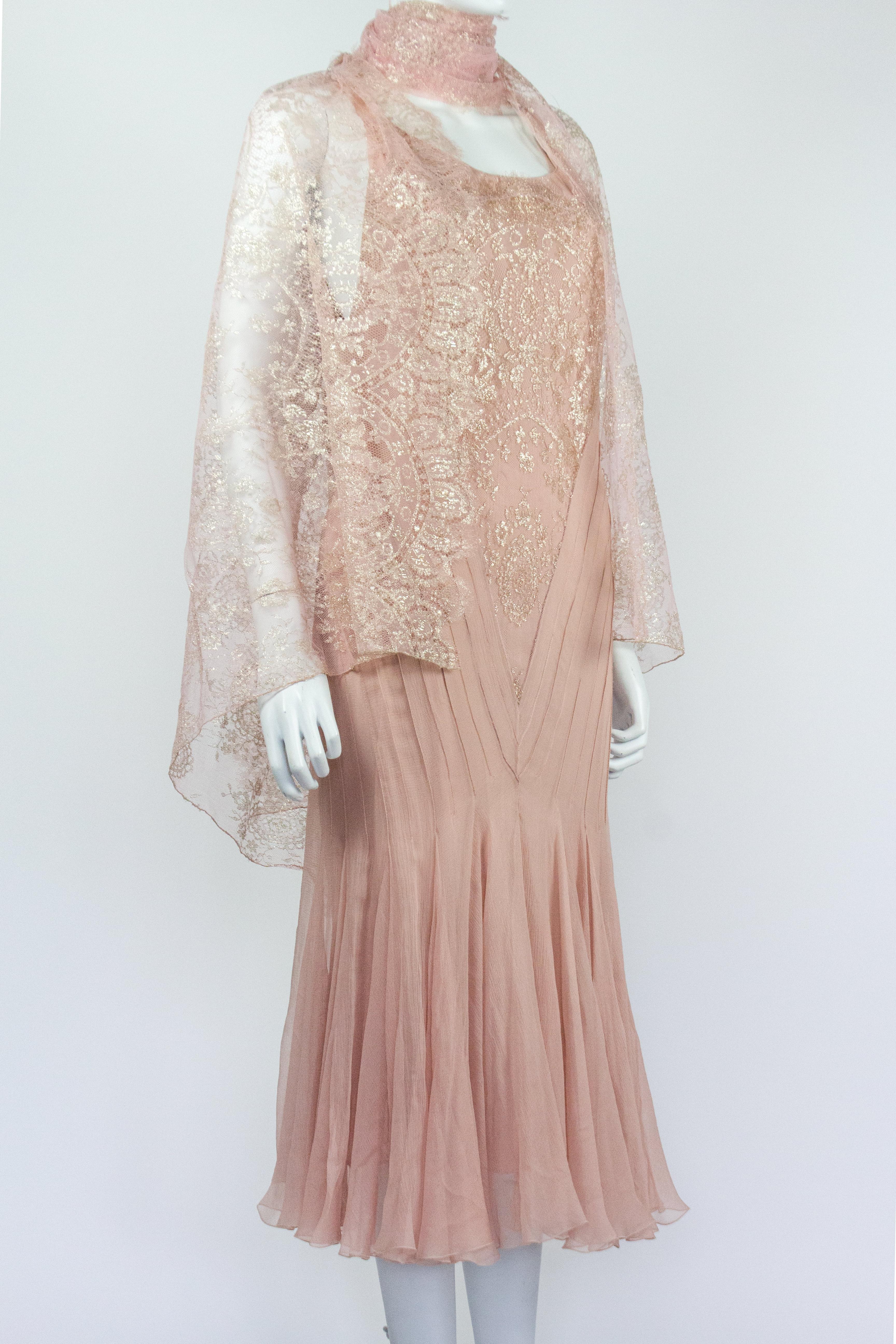 Christian Dior 2002 Pink Dress & Shawl 6