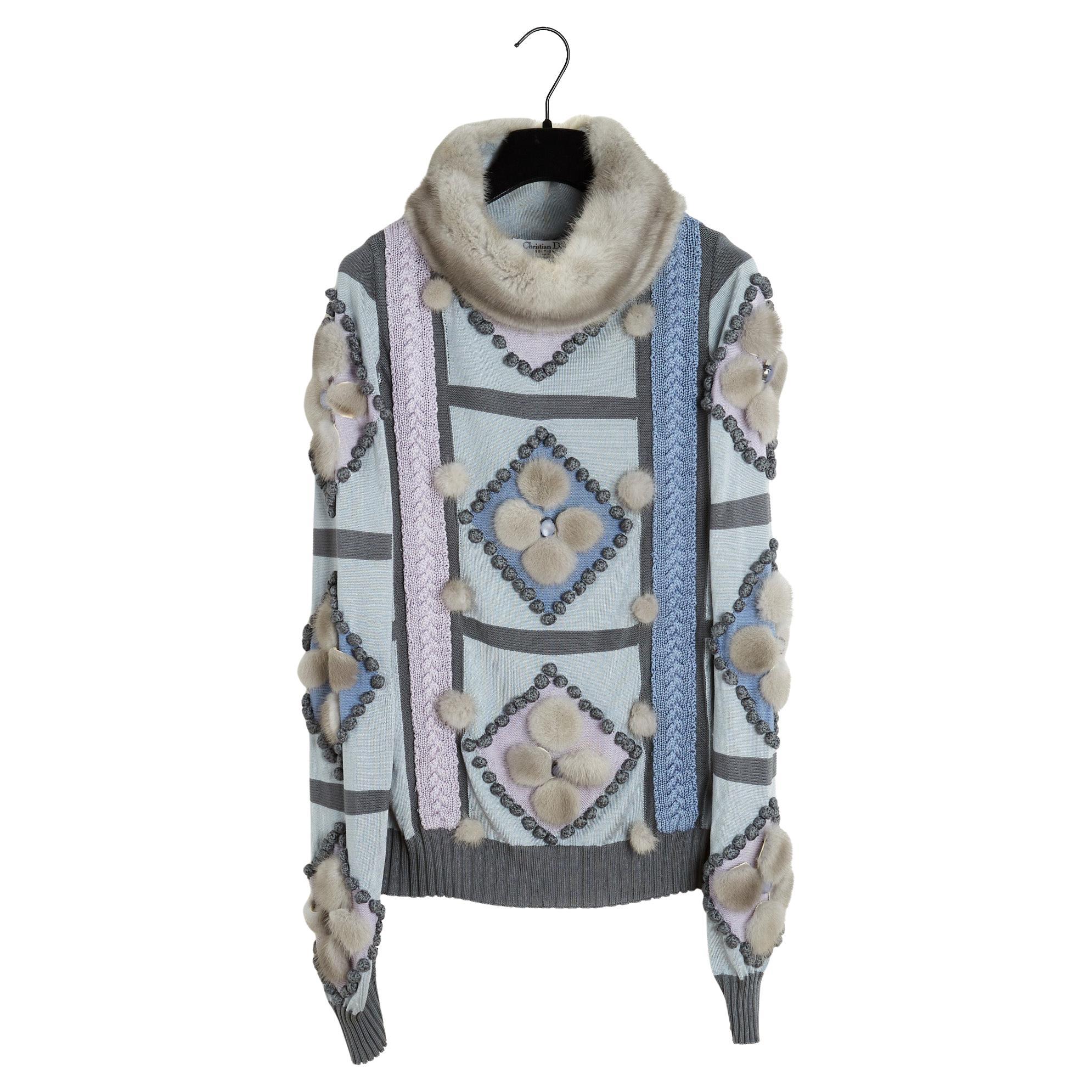 Christian Dior 2002 Pull Soie FR38 John Galliano Precious Silk Sweater UK10 US8