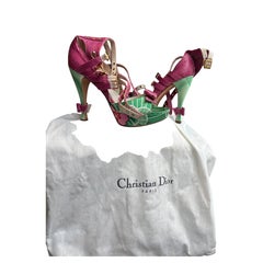 Christian Dior 2003 Collection Python and Silk Satin Shoes Size 37