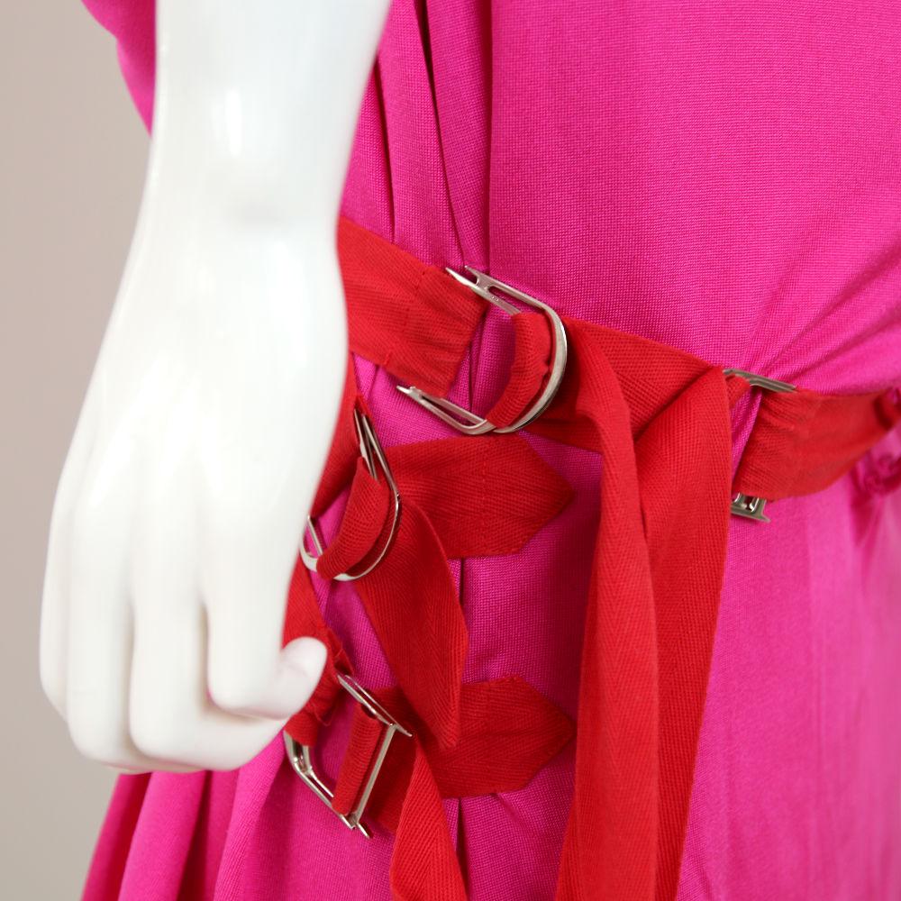 CHRISTIAN DIOR 2003 Rare Pink Red Silk Dress by John Galliano Runway S/S 6