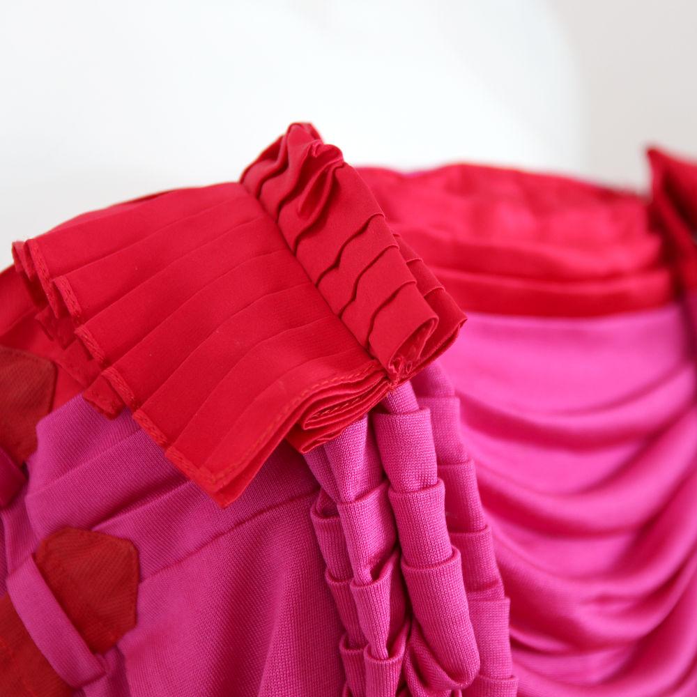 CHRISTIAN DIOR 2003 Rare Pink Red Silk Dress by John Galliano Runway S/S 2