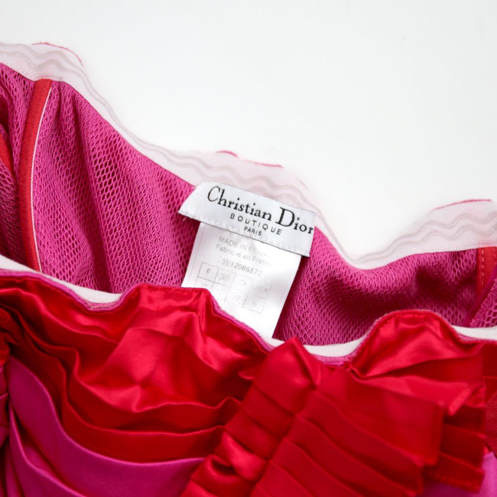 CHRISTIAN DIOR 2003 Rare Pink Red Silk Dress by John Galliano Runway S/S 3