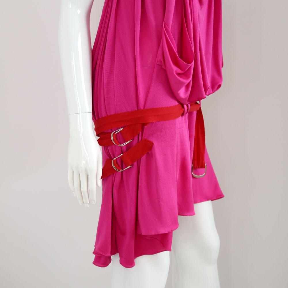 CHRISTIAN DIOR 2003 Rare Pink Red Silk Dress by John Galliano Runway S/S 5