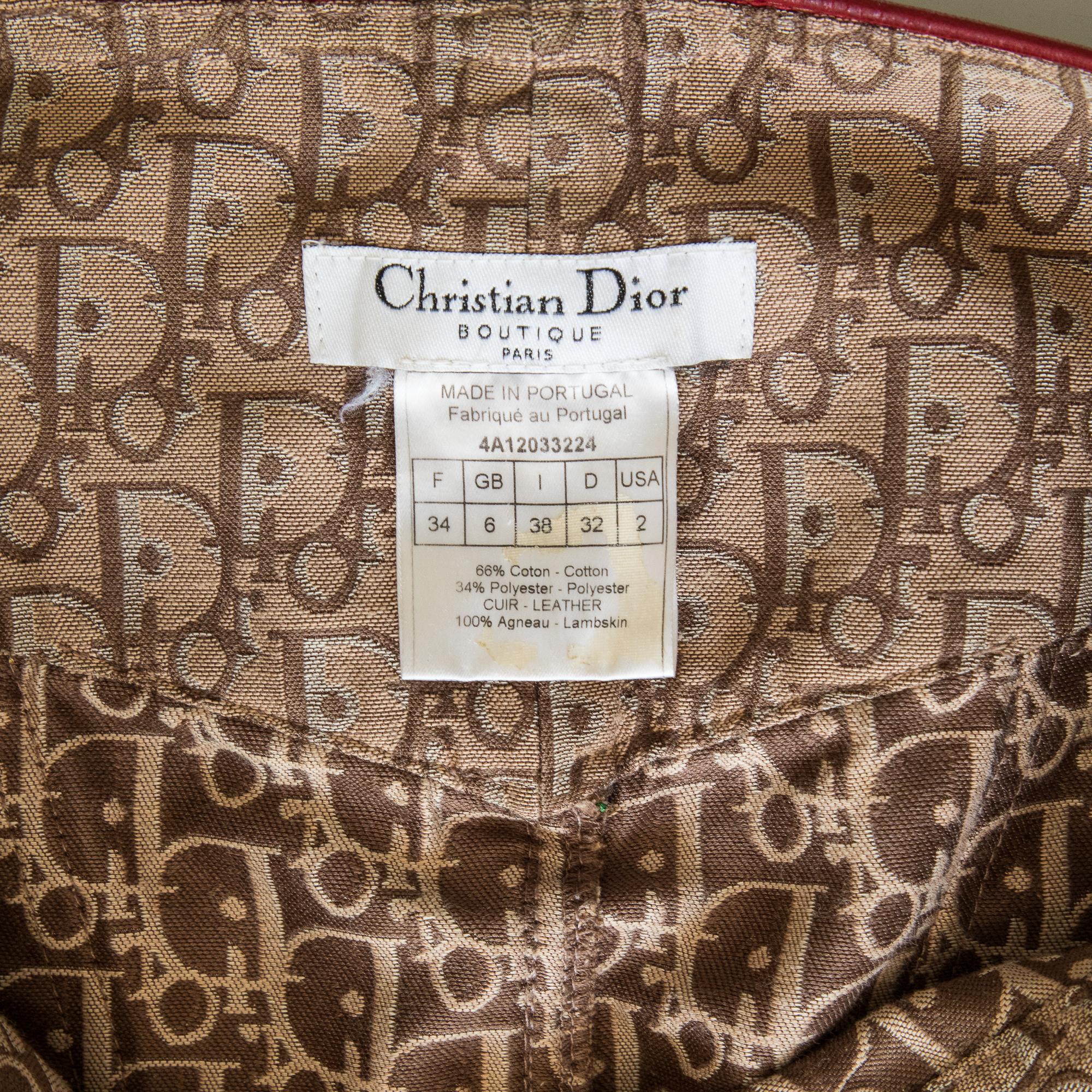 Christian Dior by Galliano 2004 Rasta Monogram Knee Length Skirt size 34 For Sale 4