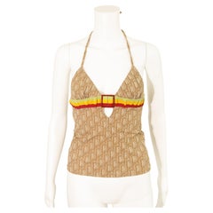 Christian Dior 2004 Rasta Monogram Swim Halter Top size 36