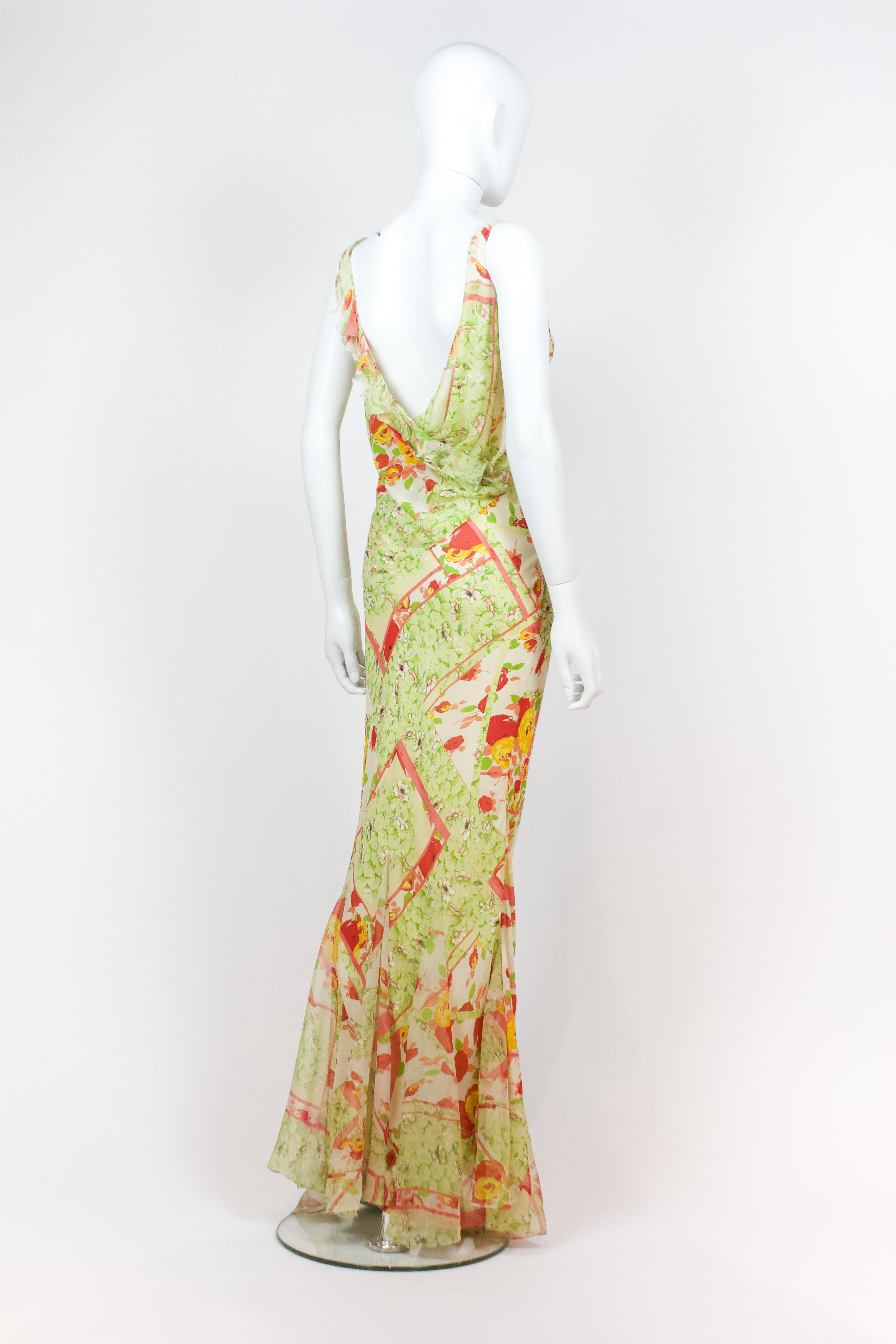 Women's Christian Dior 2004 Silk Floral Dress For Sale