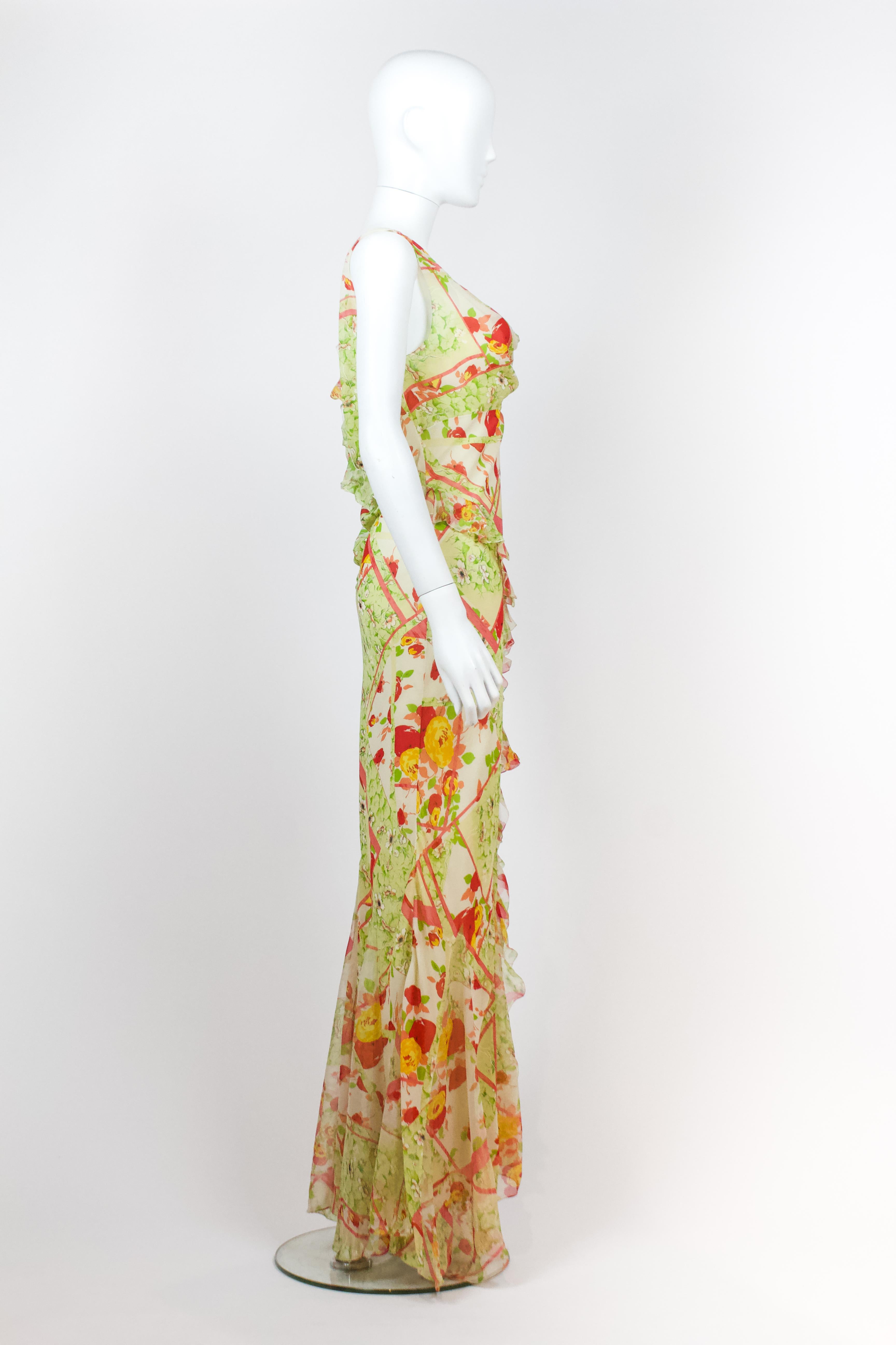 Christian Dior 2004 Silk Floral Dress For Sale 1