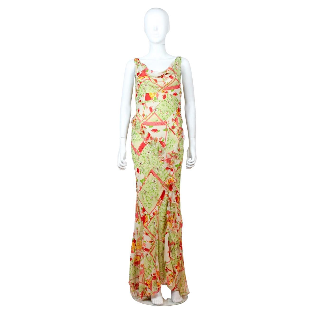 Christian Dior 2004 Silk Floral Dress For Sale