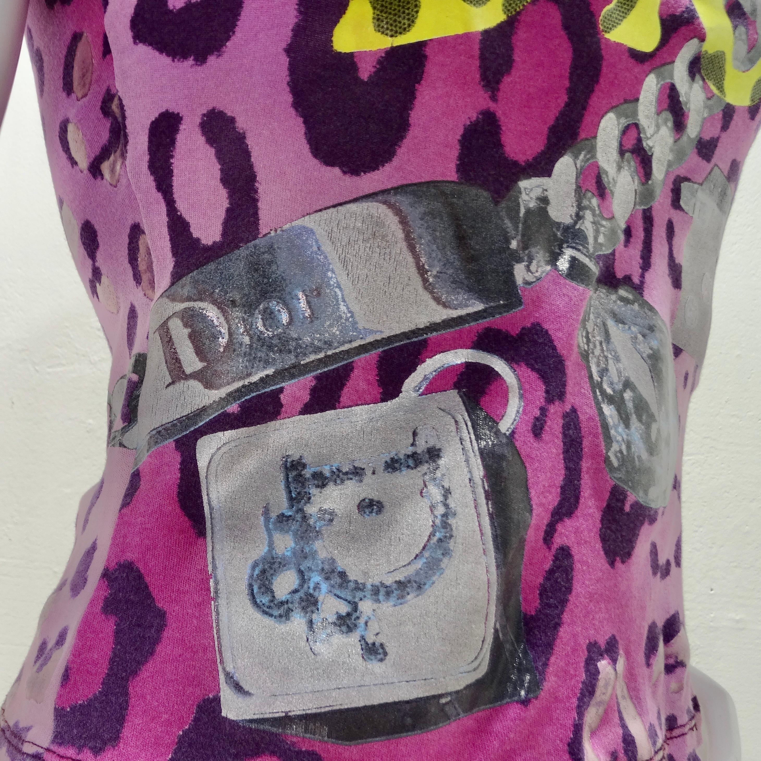 Christian Dior 2004 Y2K Dice Leopard Print T-Shirt In Good Condition In Scottsdale, AZ
