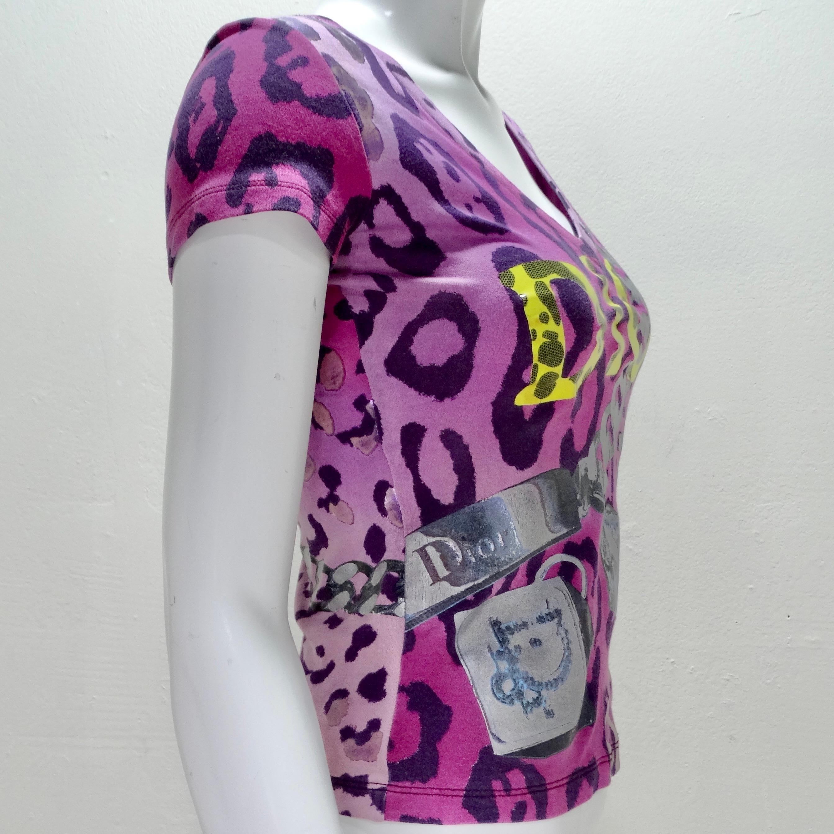 Christian Dior 2004 Y2K Dice Leopard Print T-Shirt 1