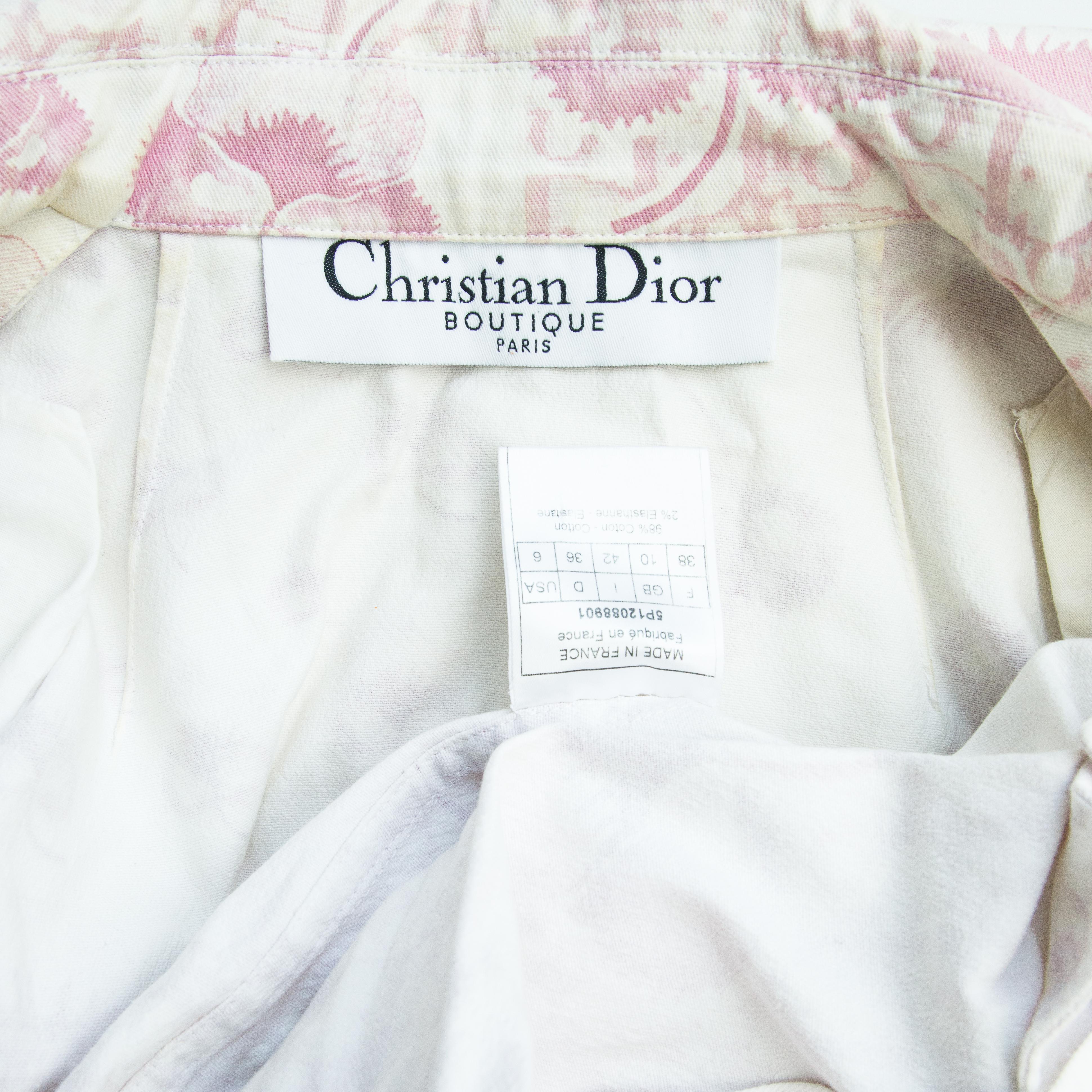 Christian Dior 2005 Blossom Monogram Trench Coat size 38 For Sale 5