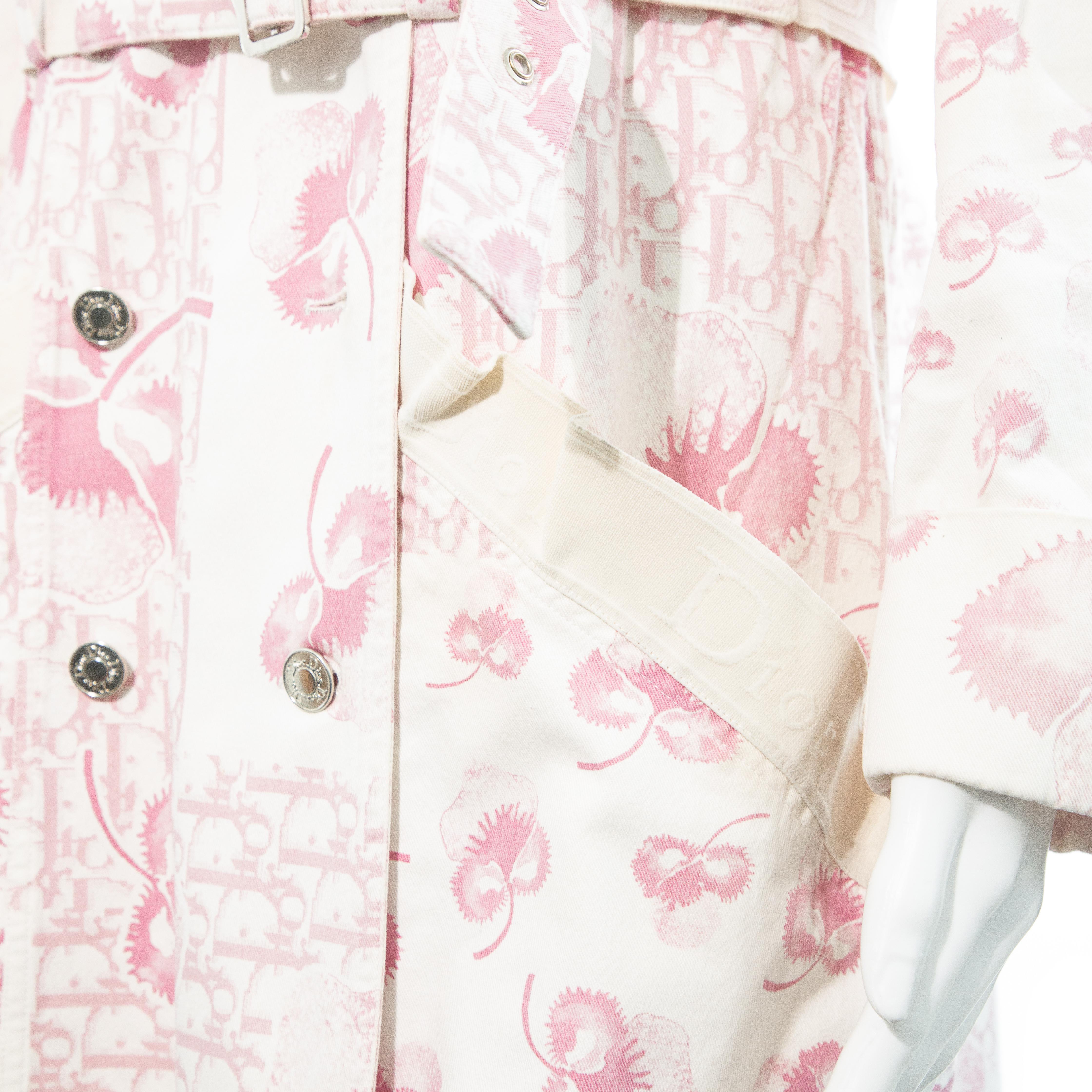 Christian Dior 2005 Blossom Monogram Trench Coat size 38 For Sale 4