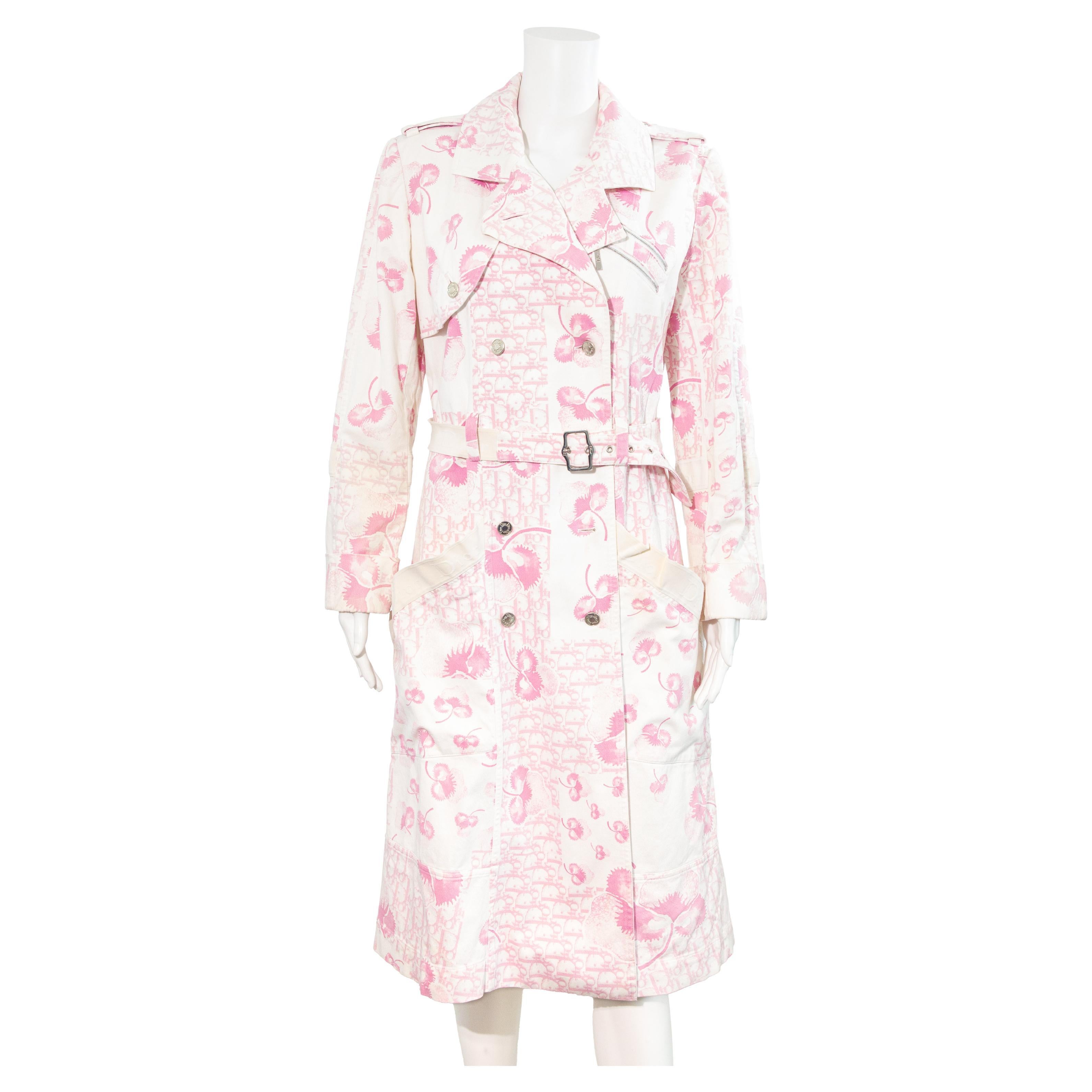 Christian Dior 2005 Blossom Monogram Trench Coat size 38 For Sale