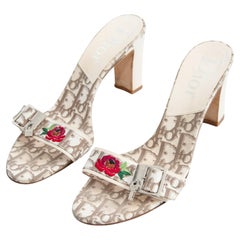 Christian Dior 2005 Brown Monogram High Heel Mules size 40