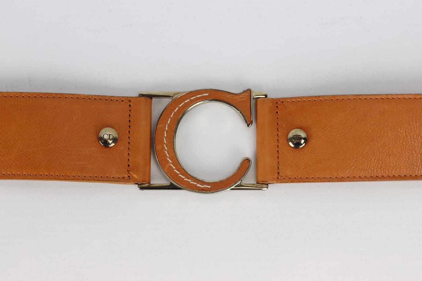 Christian Dior 2005 Cd Leather Belt 85 Cm In Excellent Condition In London, GB
