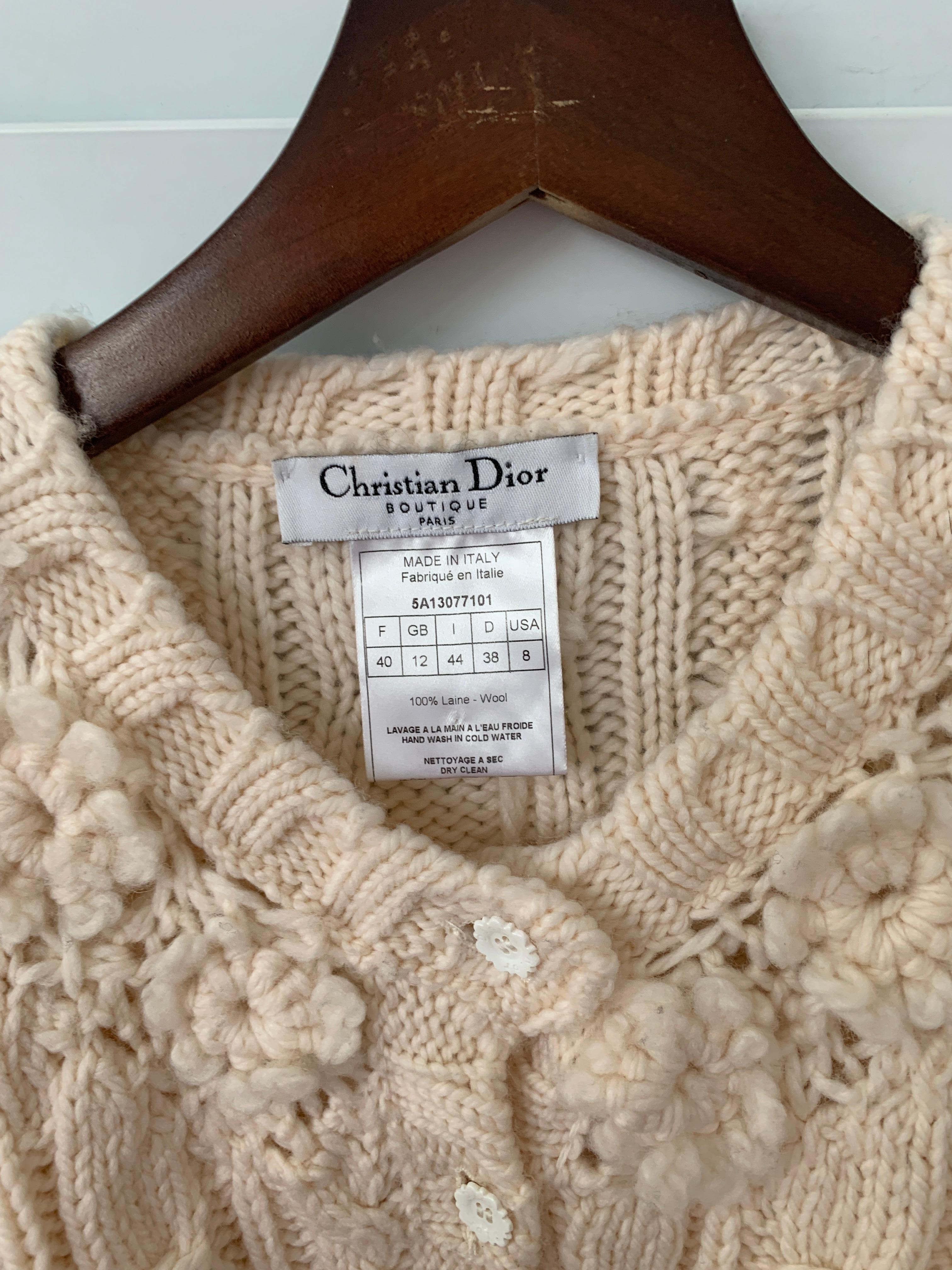 Christian Dior 2005 & John Galliano wool cardigan IT 44 For Sale 8