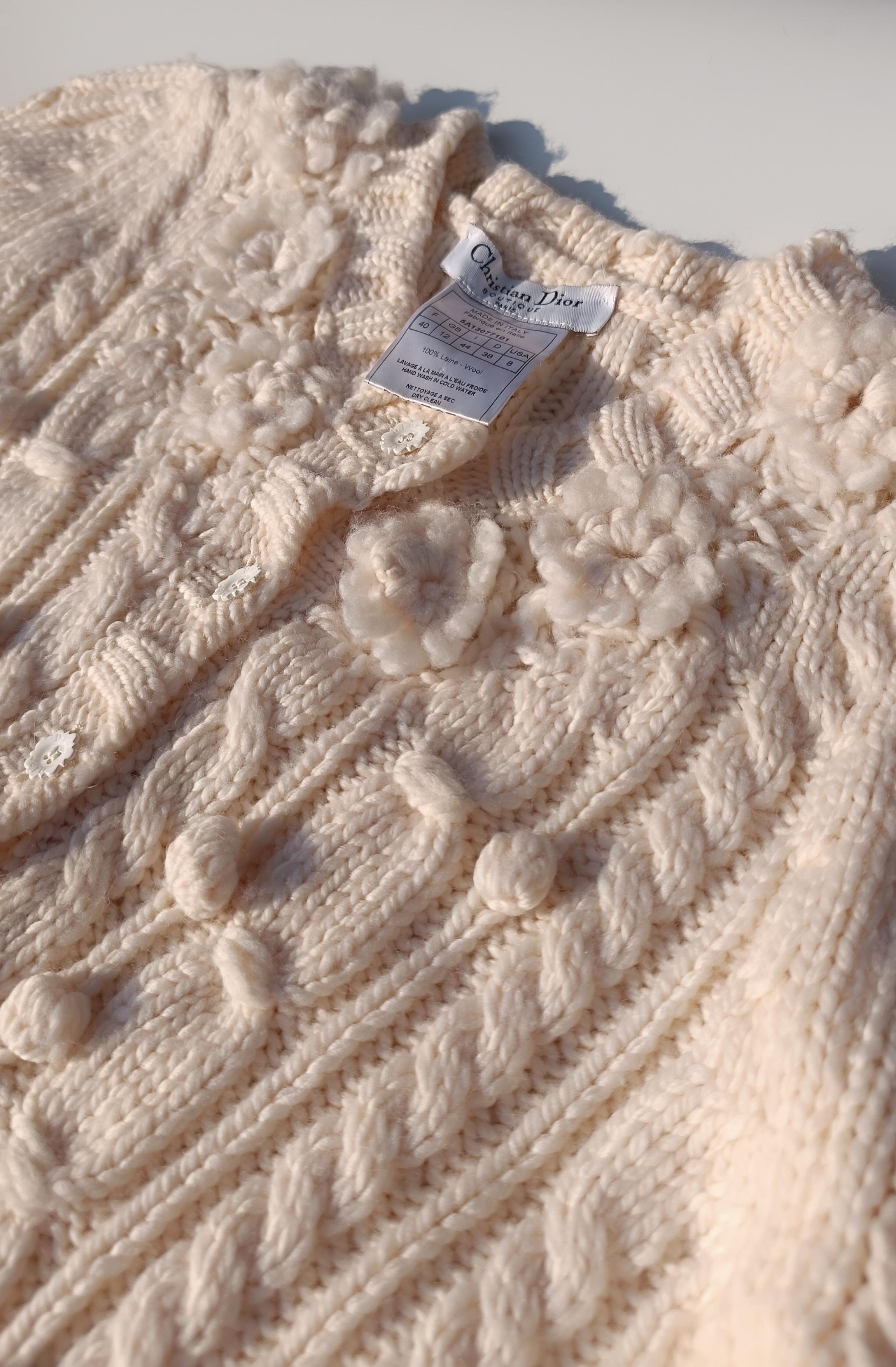 Christian Dior 2005 & John Galliano wool cardigan IT 44 For Sale 11