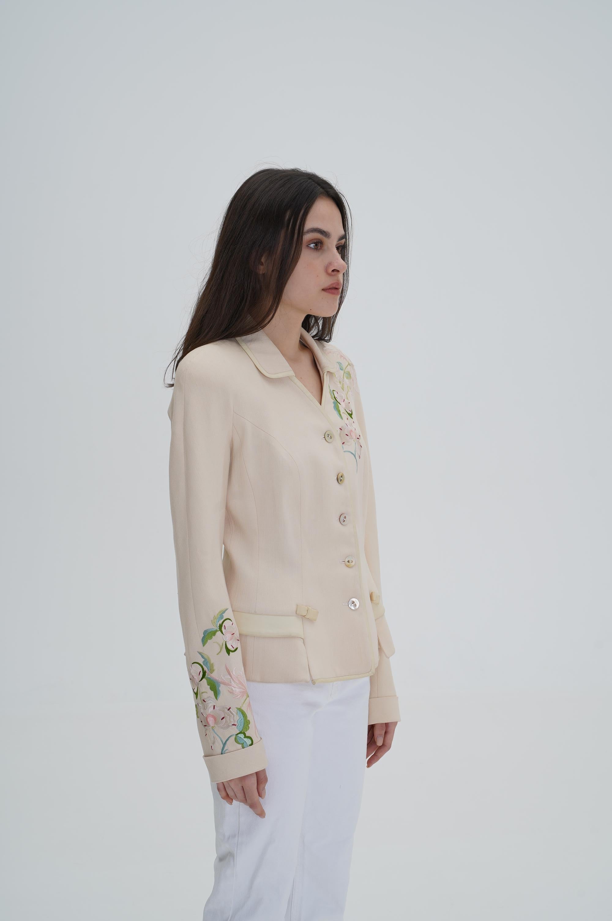 Beige Christian Dior & 2006 John Galliano  Limited Edition Embroidered jacket